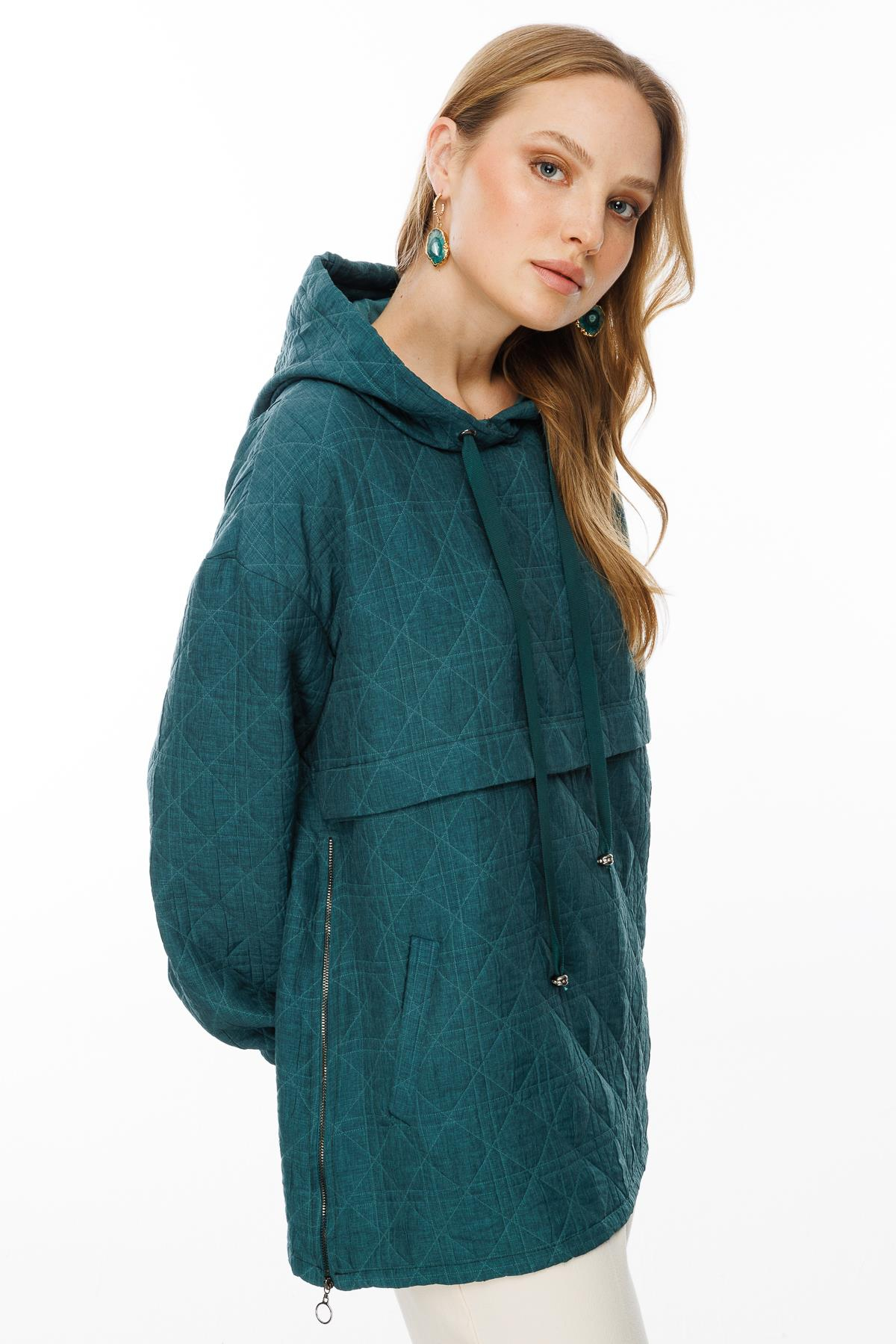 Kapüşon Detaylı Kapitone Sweatshirt