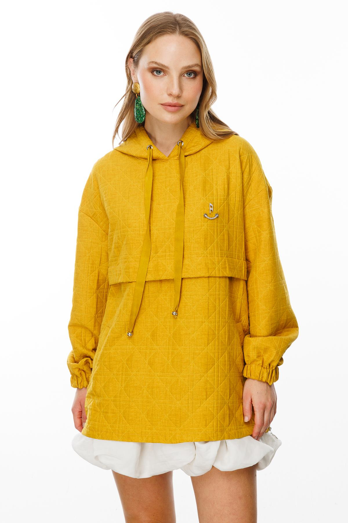 Kapüşon Detaylı Kapitone Sweatshirt