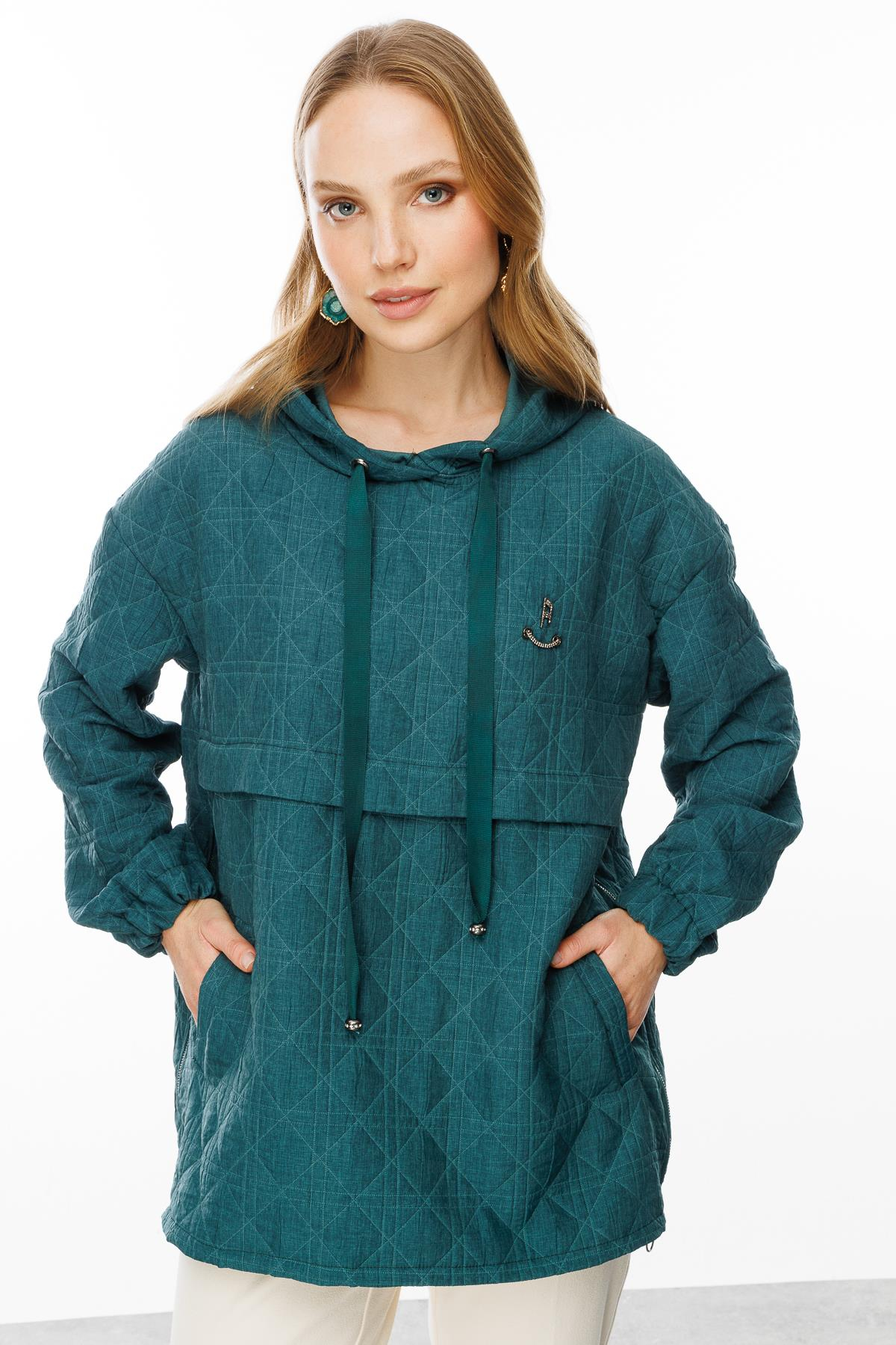 Kapüşon Detaylı Kapitone Sweatshirt