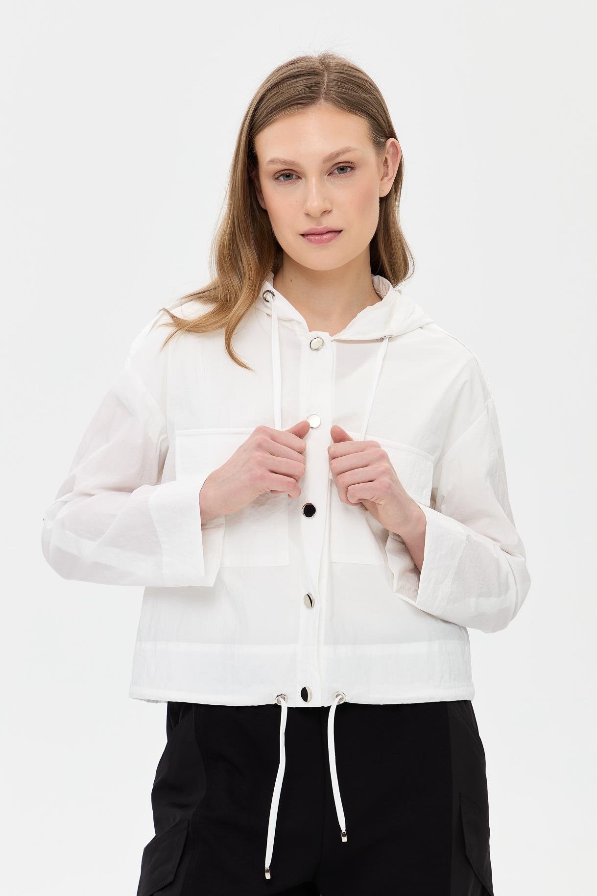 Kapüşonlu Cep Detaylı Paraşüt Ceket - KEMIK