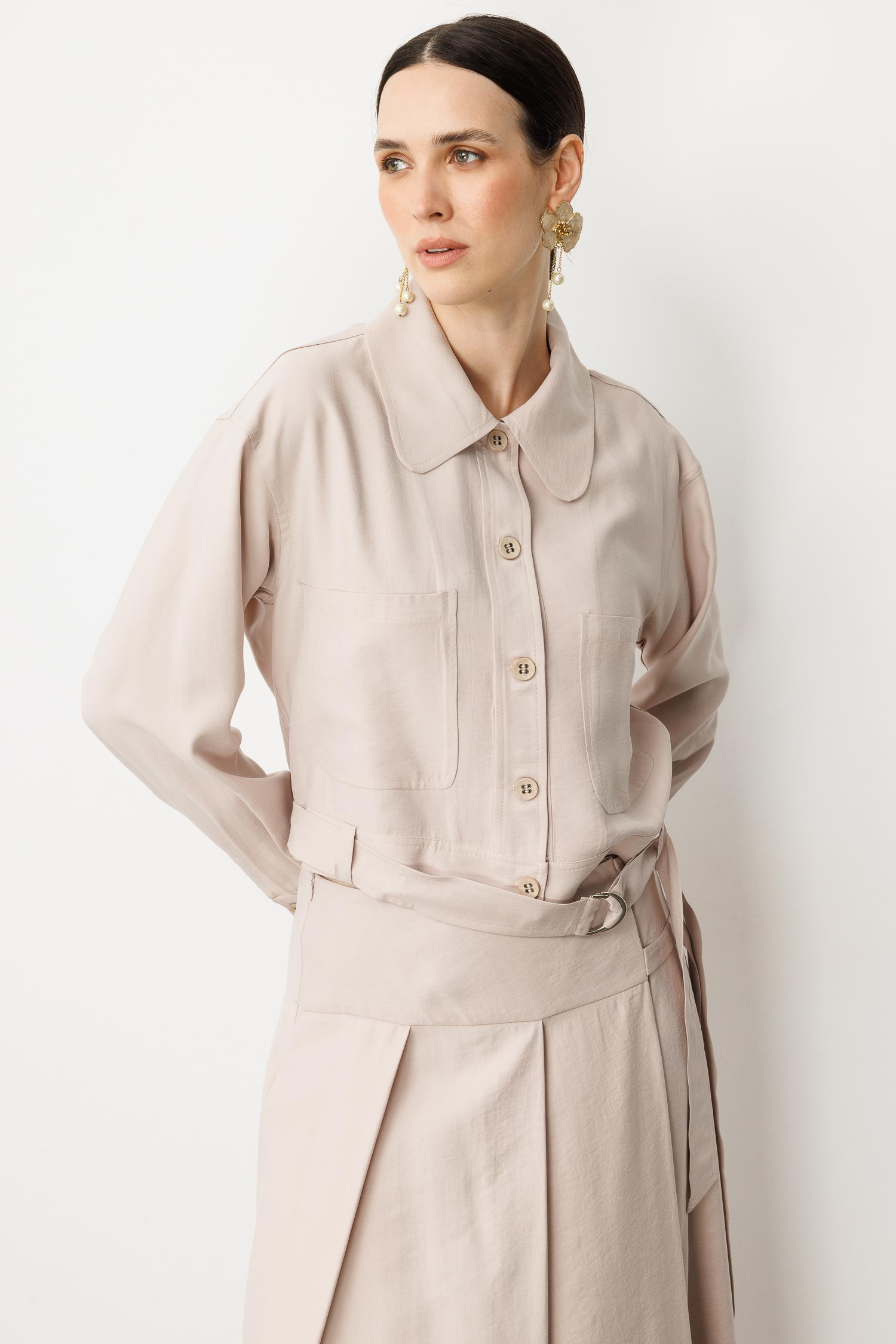 Kemer Detay İnce Ceket-TAŞ