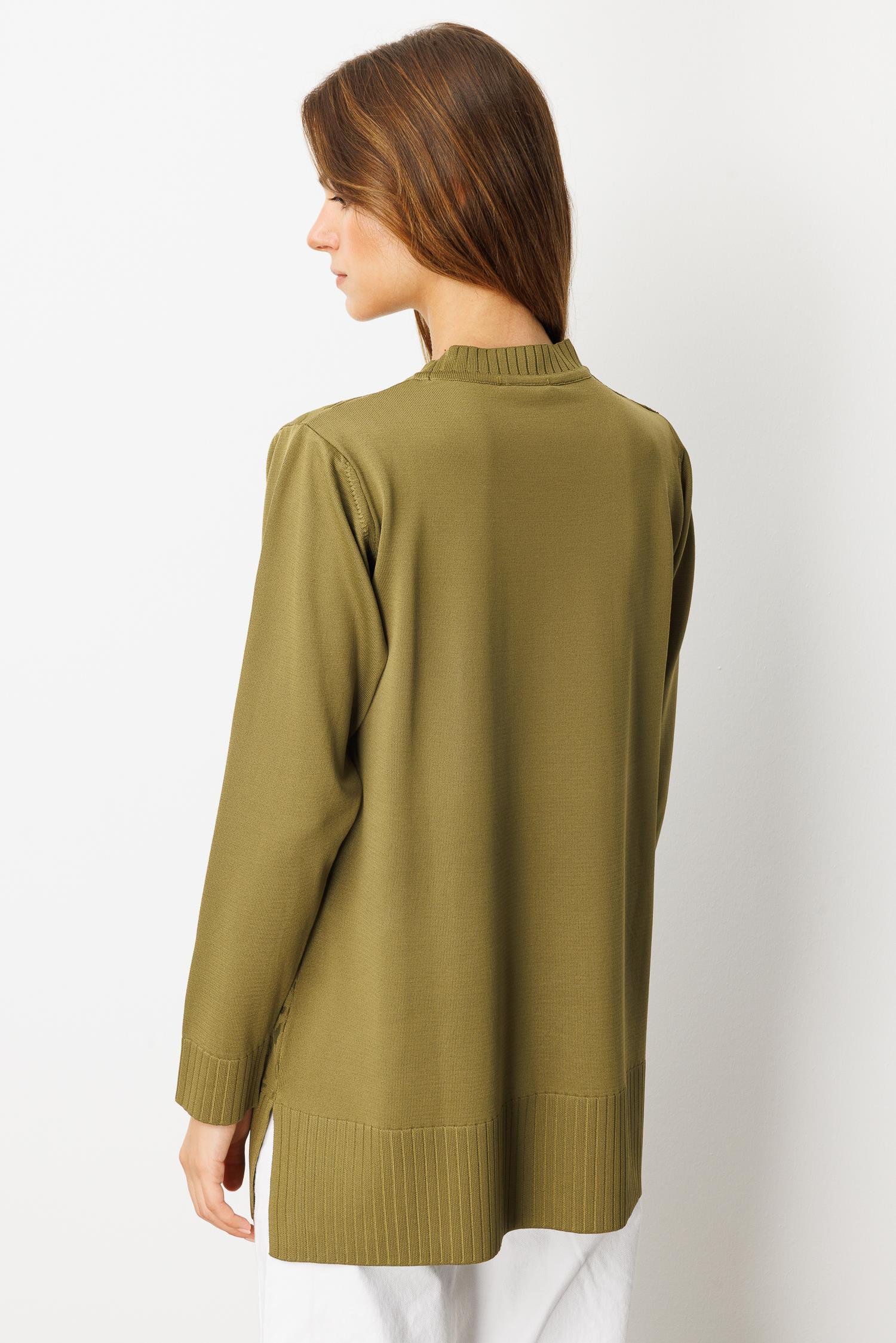 Kendinden Desenli Triko Tunik-Y.YEŞİLİ