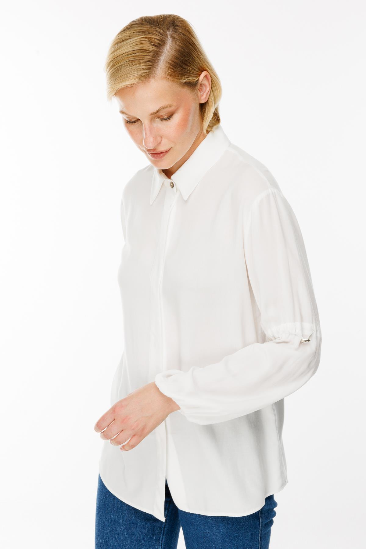 Kolları Lastik Detaylı Gömlek - KEMIK