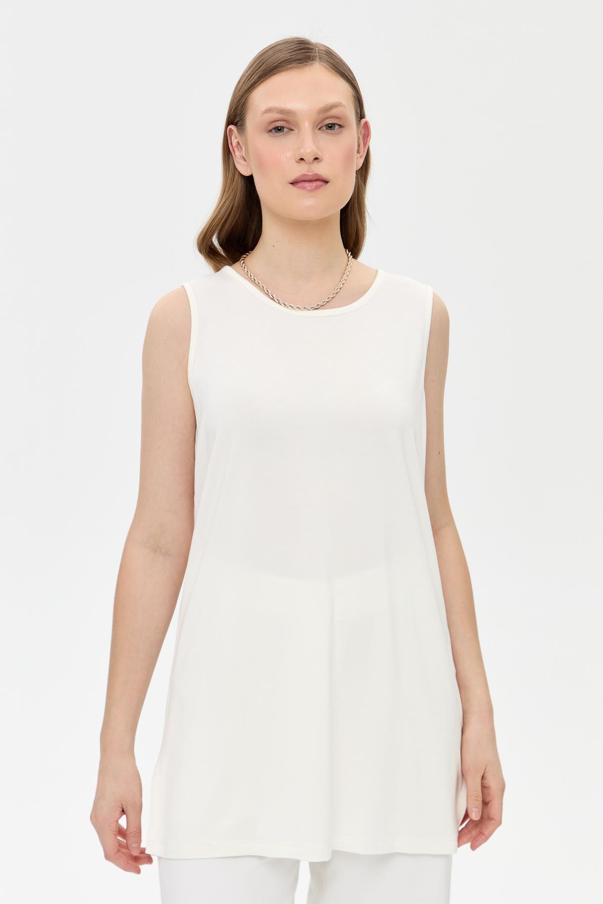 Kolsuz Basic Tunik Tişört - KEMIK