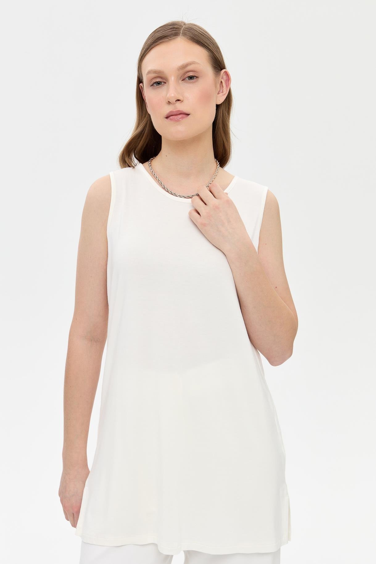 Kolsuz Basic Tunik Tişört - KEMIK