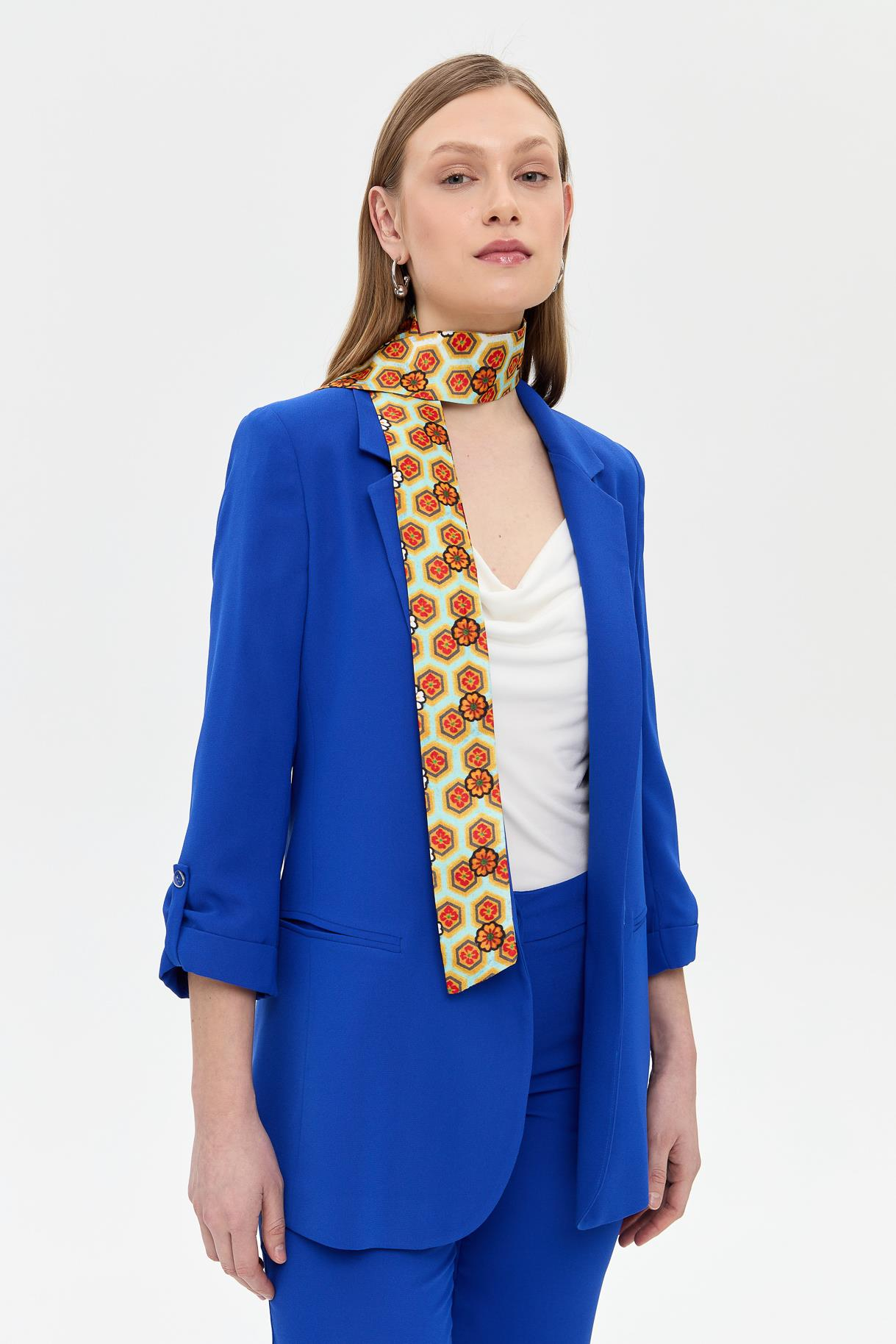 Kolu Düğme Detaylı Ceket - SAX