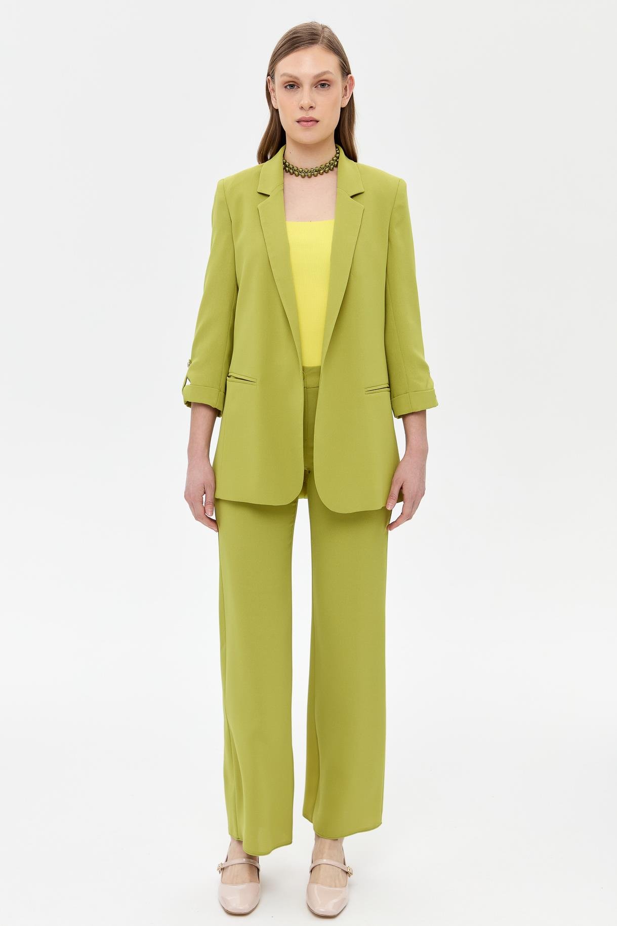 Kolu Düğme Detaylı Ceket - Y.YEŞİLİ