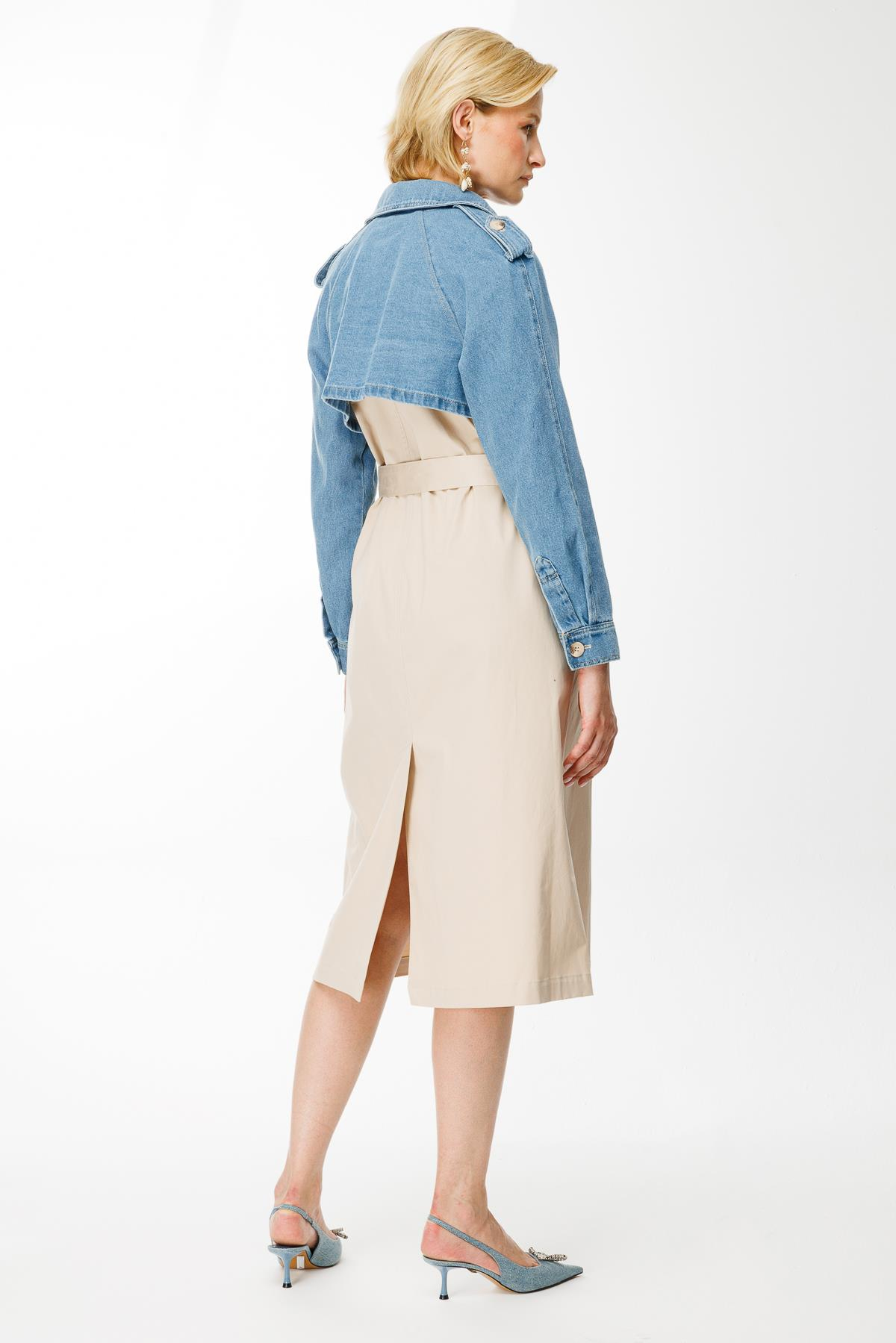 Kot Kombinli Trençkot - CAMEL