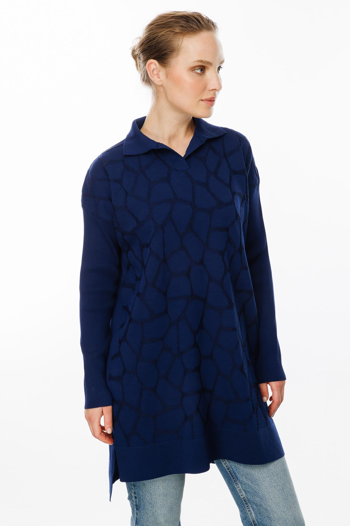 Mozaik Desen Polo Yaka Tunik