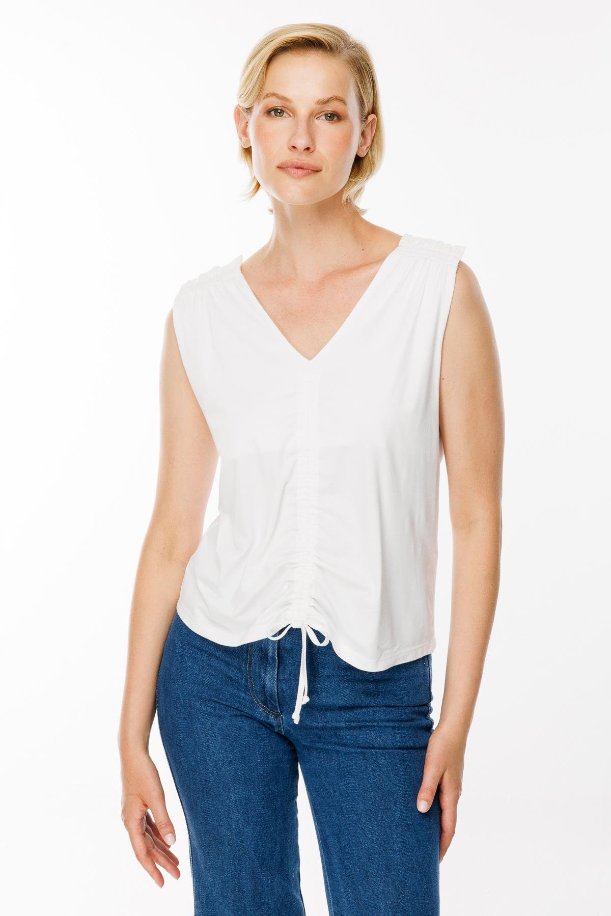 Önü Büzgülü Bluz - KEMIK