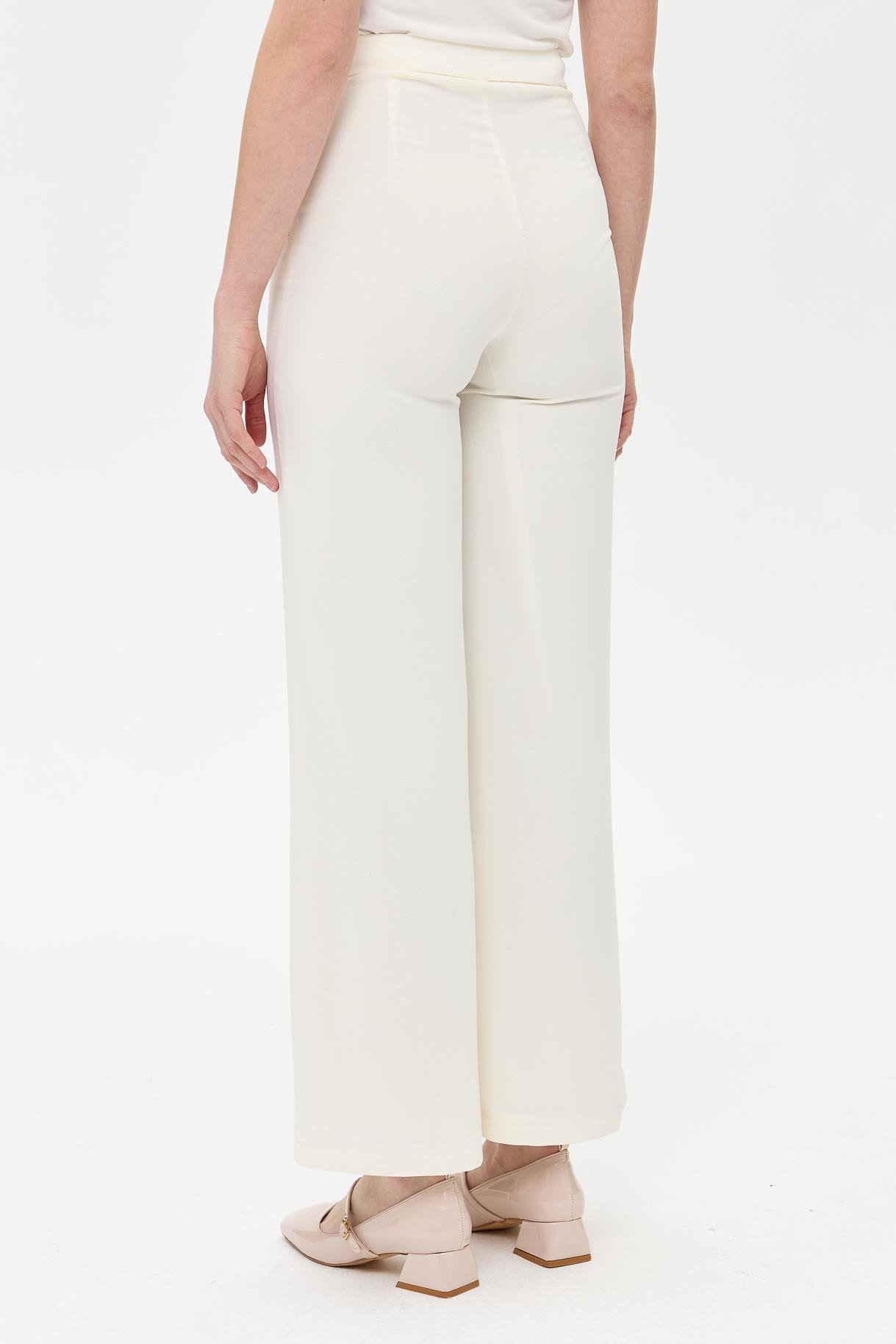 Paça Yırtmaçlı Nervür Detaylı Pantolon - KEMIK