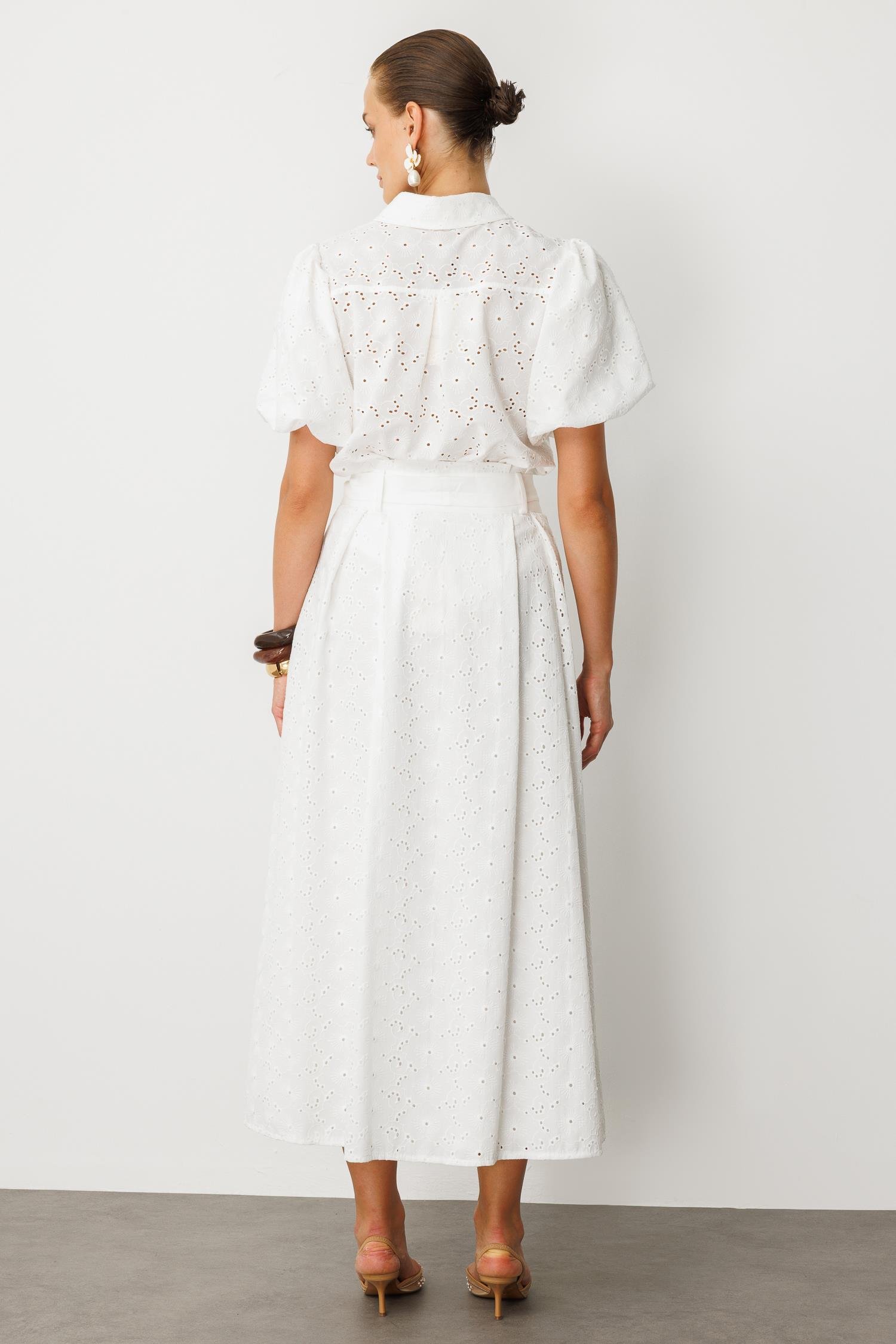 Pamuklu Fisto Uzun Etek-KEMIK