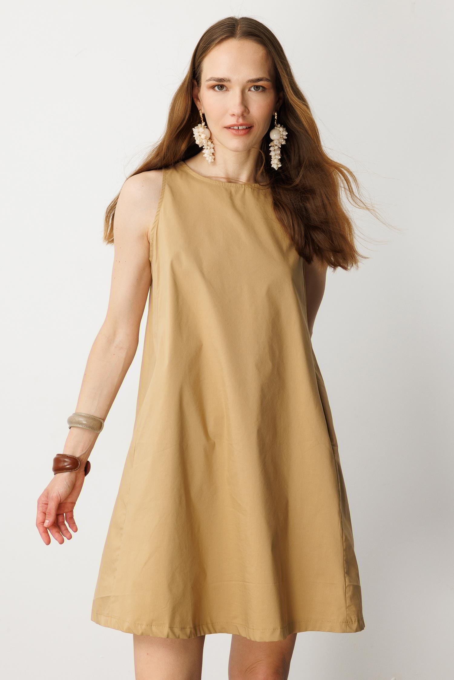 Pamuklu Rahat Kalıp Elbise-