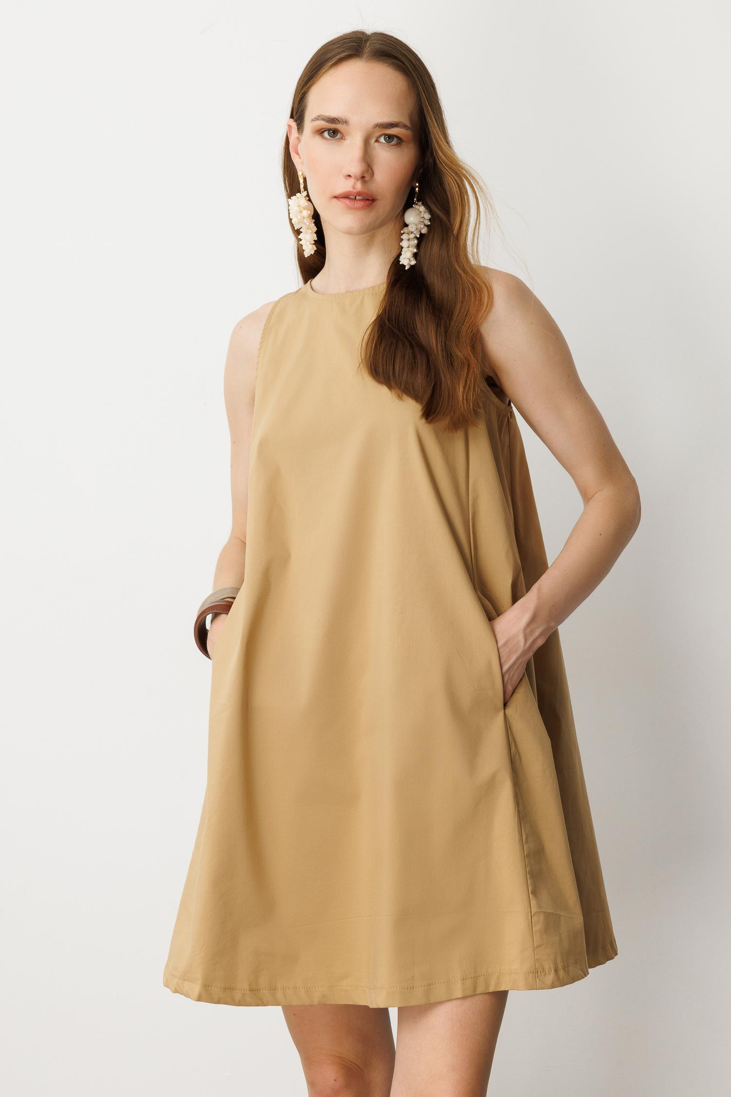 Pamuklu Rahat Kalıp Elbise-