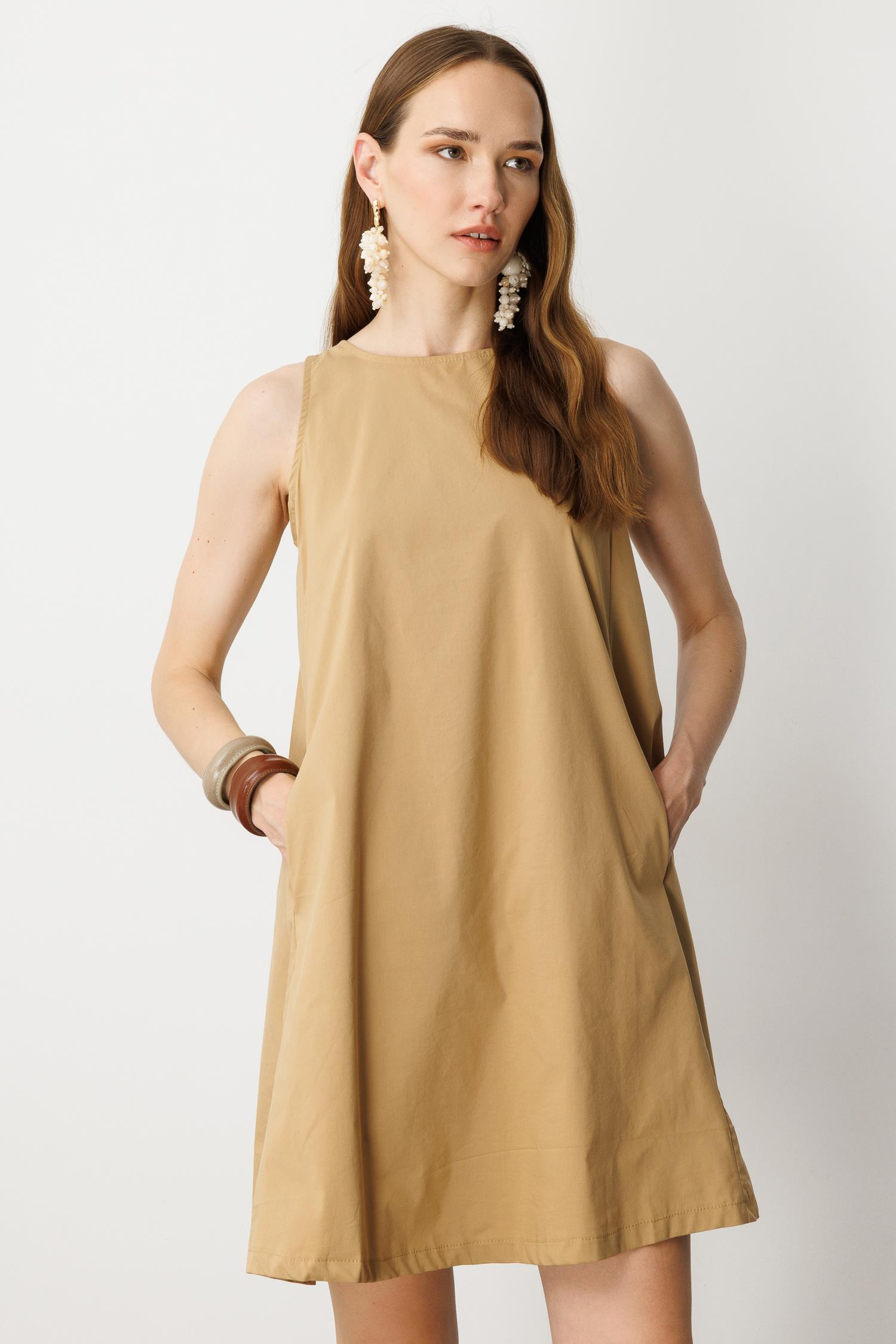 Pamuklu Rahat Kalıp Elbise-