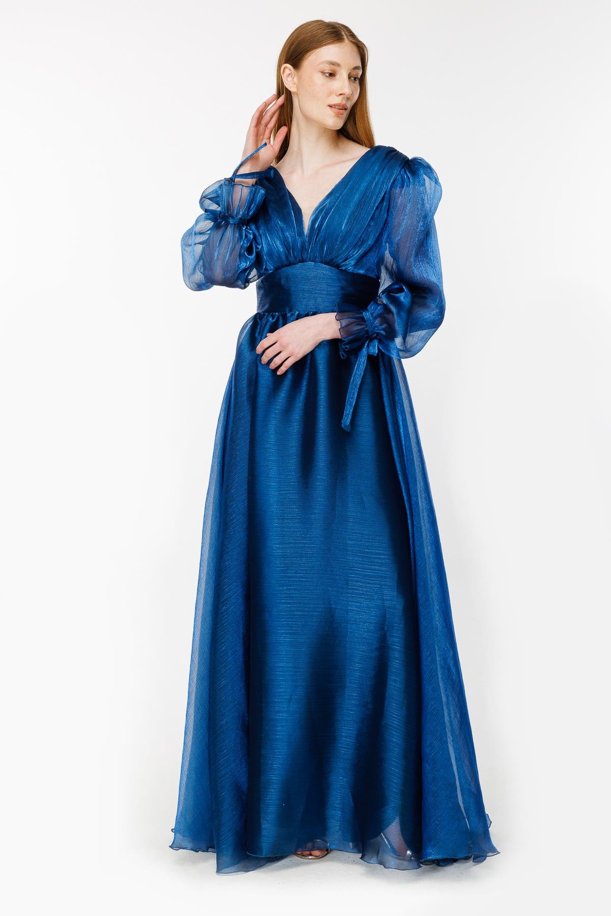 Parlak Tül Detaylı Prenses Abiye - LACI