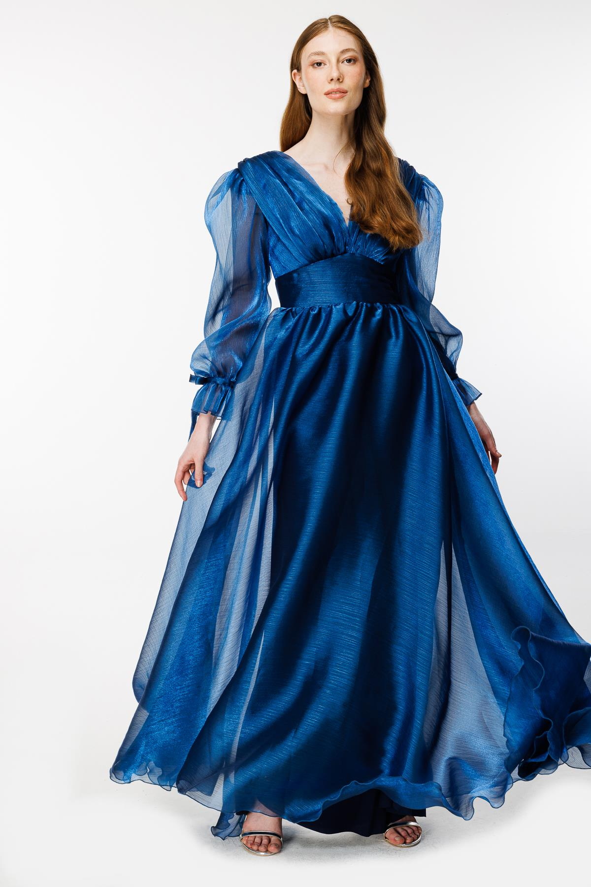 Parlak Tül Detaylı Prenses Abiye - LACI