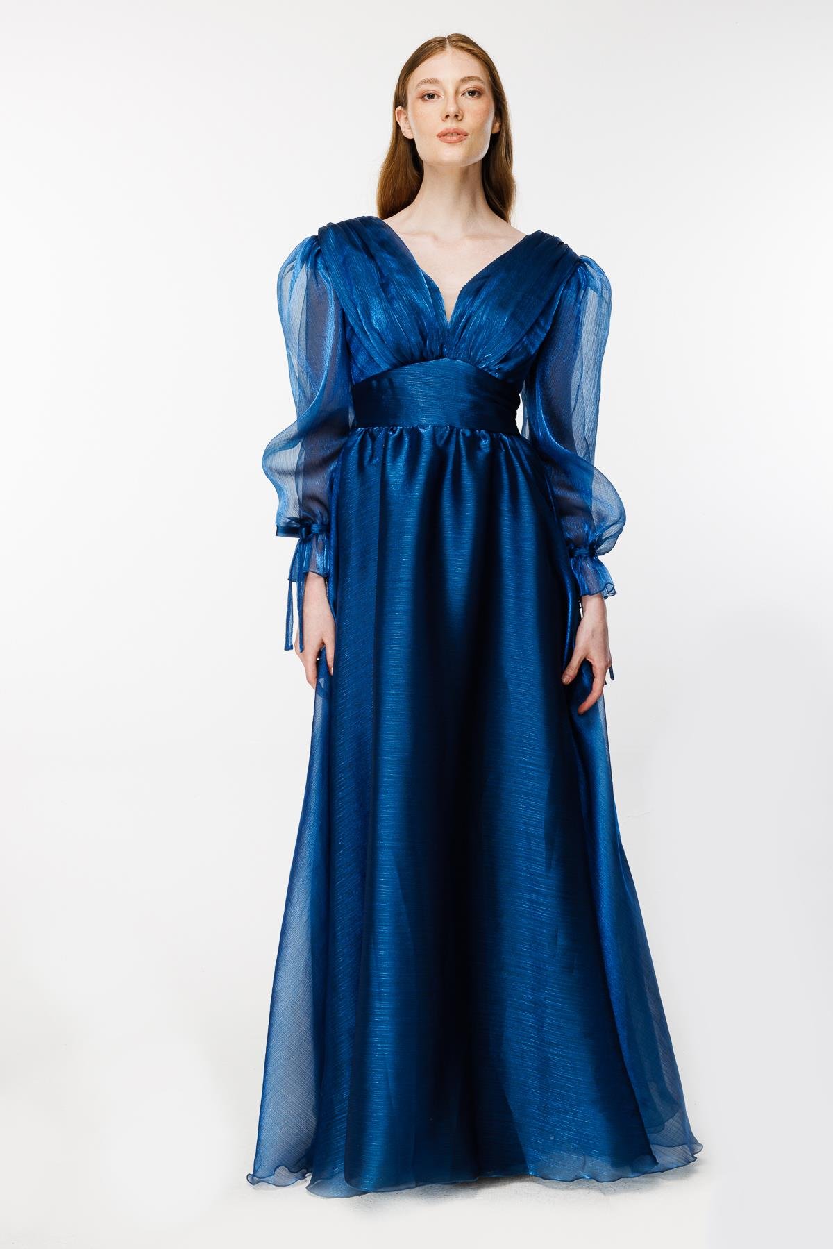 Parlak Tül Detaylı Prenses Abiye - LACI