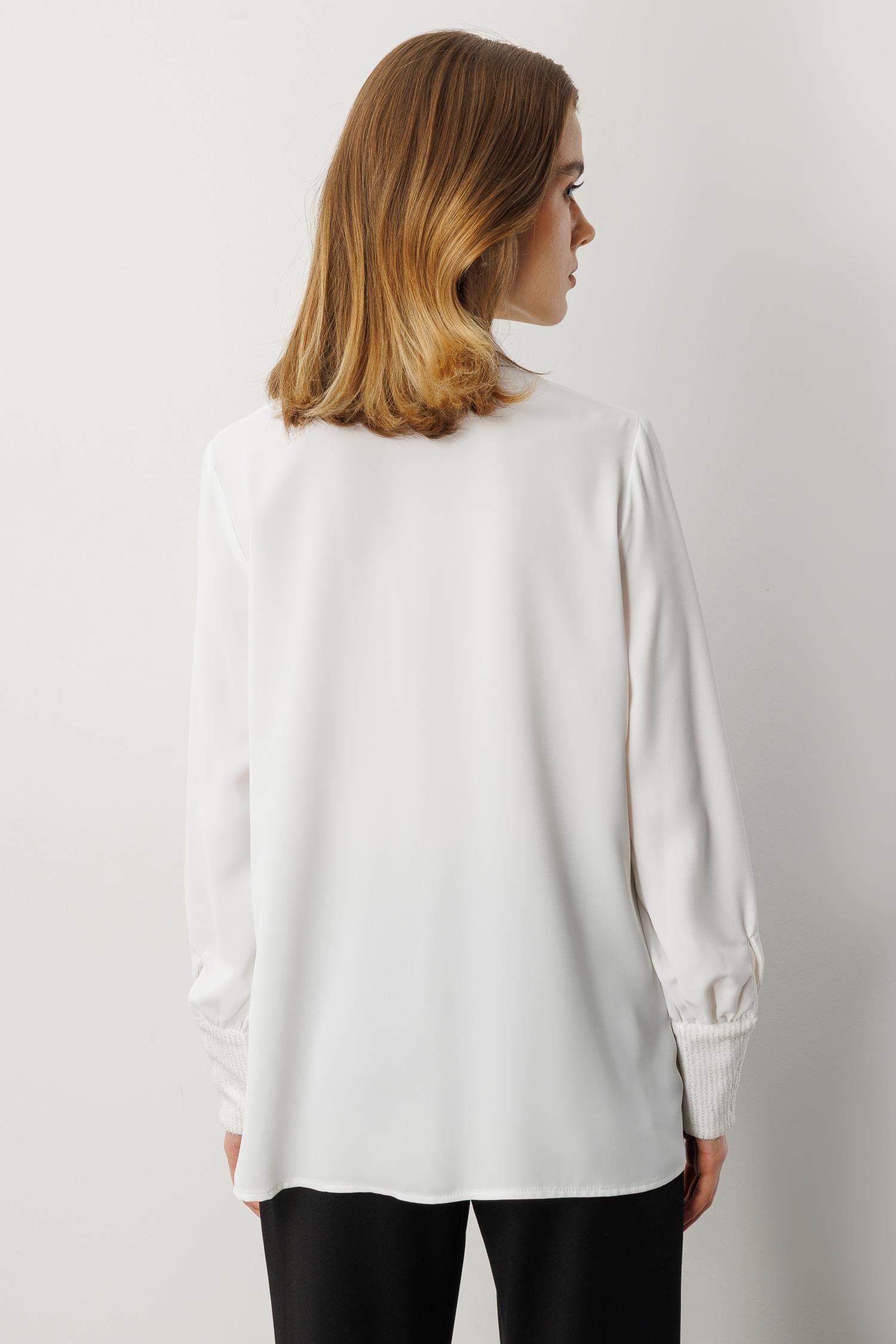 Payet Detaylı Gömlek-KEMIK