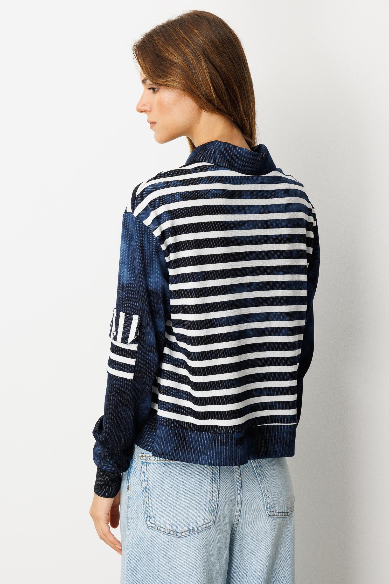 Polo Yaka Batik Örme Bluz-LACI