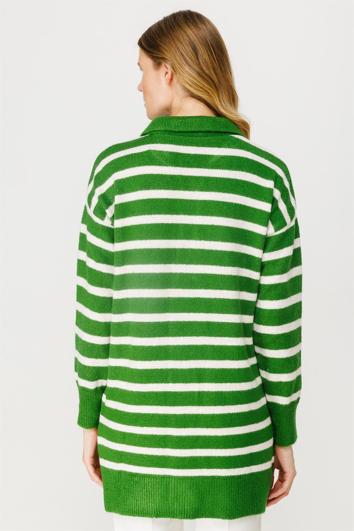 Polo Yaka Çizgili Triko Tunik - BENETTON