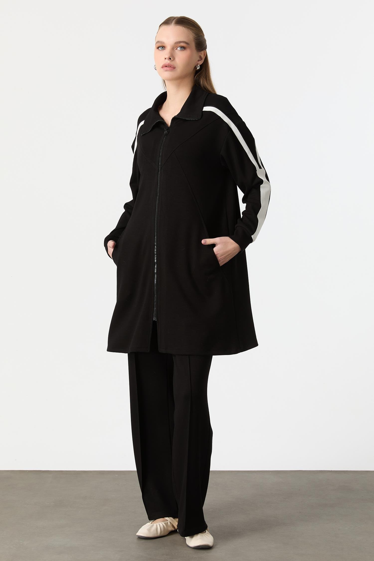 Ribana Detaylı Modal Tunik-SİYAH