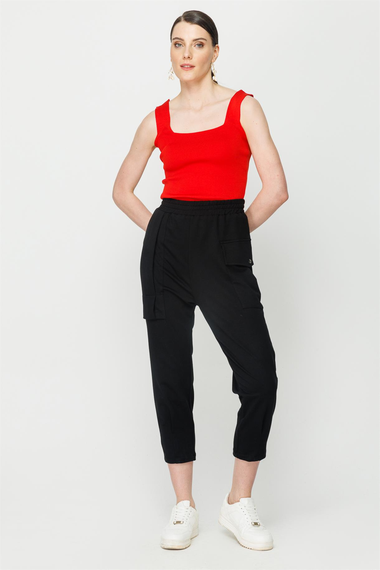 S2-332 İKİ İPLİK BAYAN PANTOLON - SİYAH