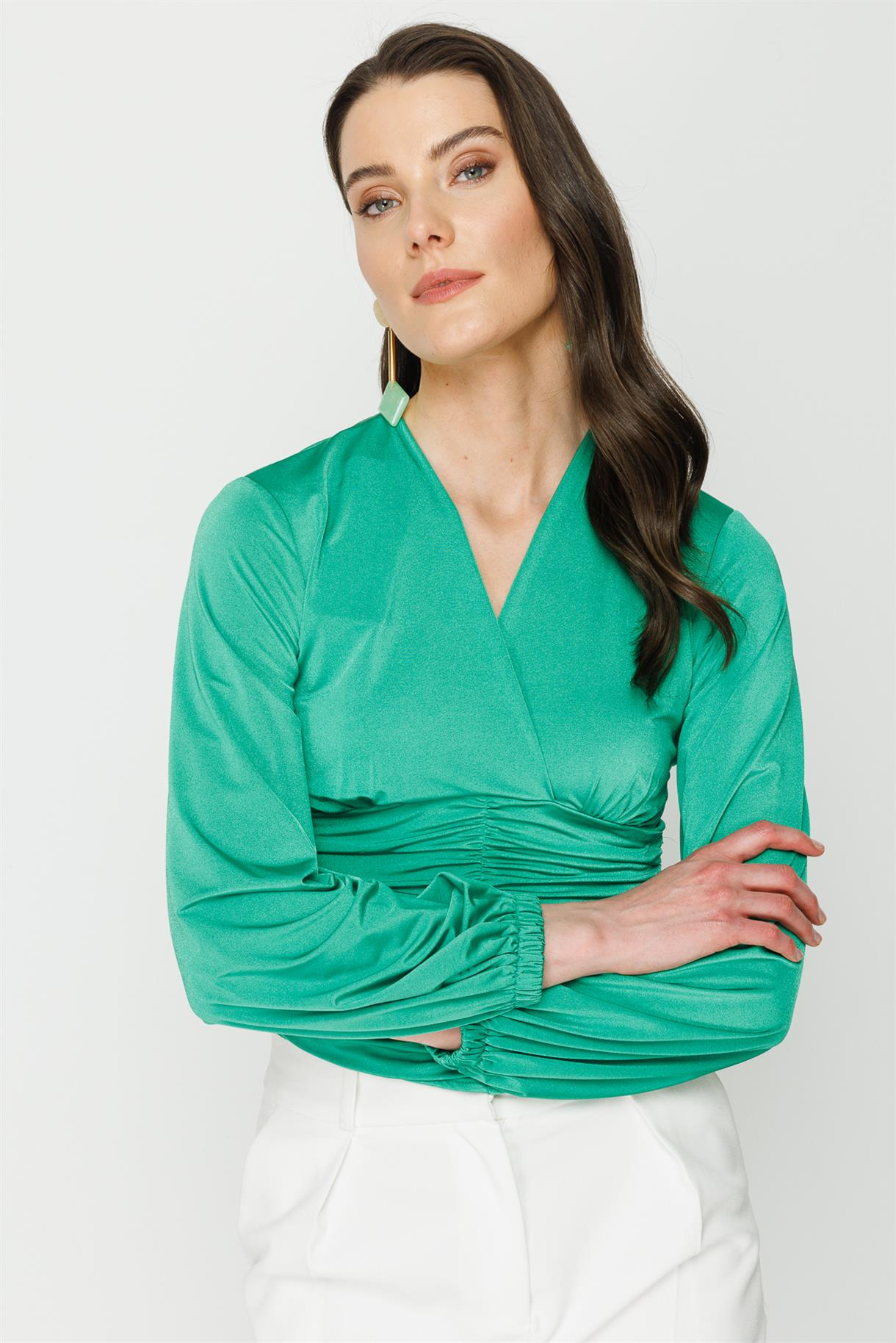 S8-402 SANDY BAYAN BLUZ - YEŞİL