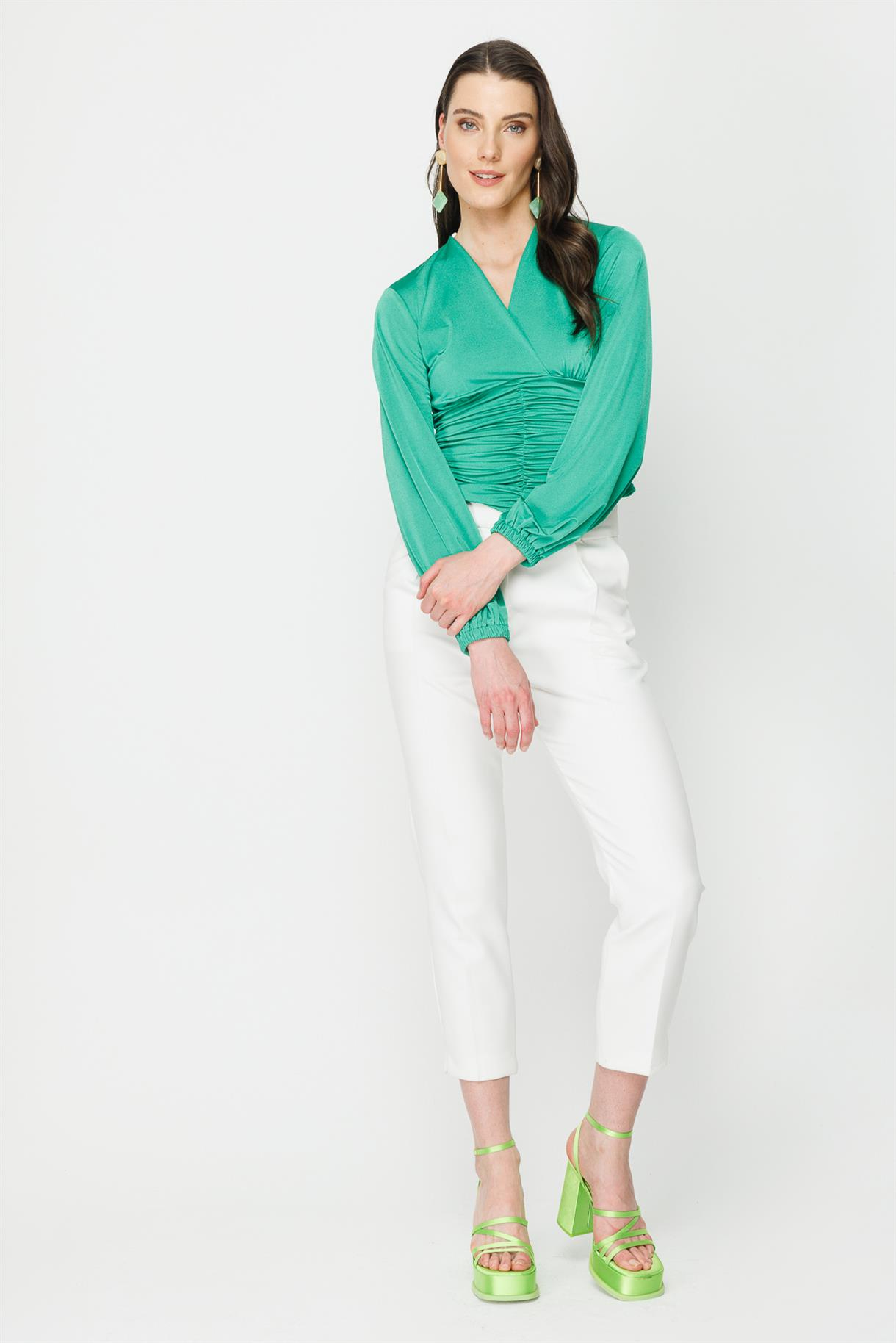 S8-402 SANDY BAYAN BLUZ - YEŞİL