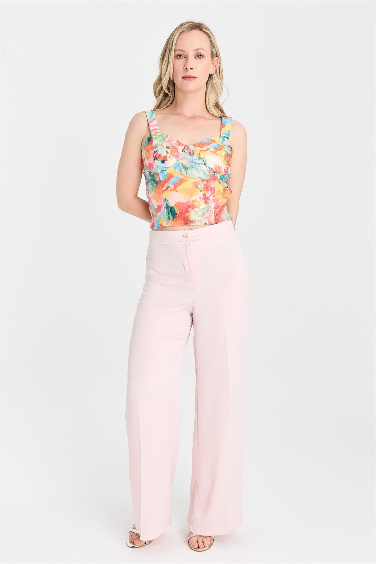 S8-547 BASK.PUL PAYET BAYAN BLUZ - ORANJE