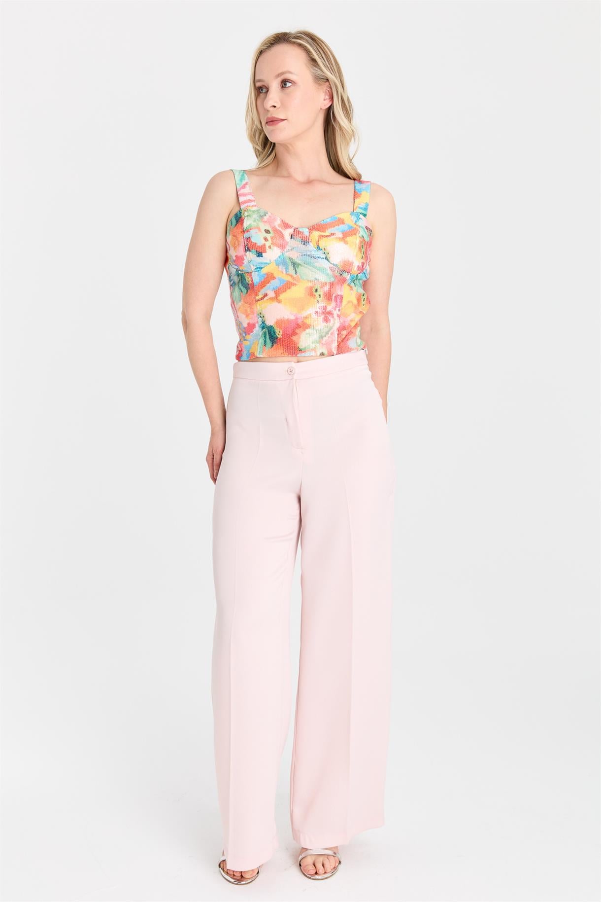 S8-547 BASK.PUL PAYET BAYAN BLUZ - ORANJE