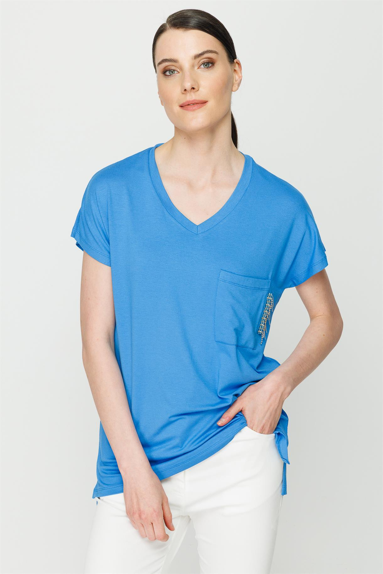 S8-552 İLAYDA BAYAN BLUZ - İNDİGO