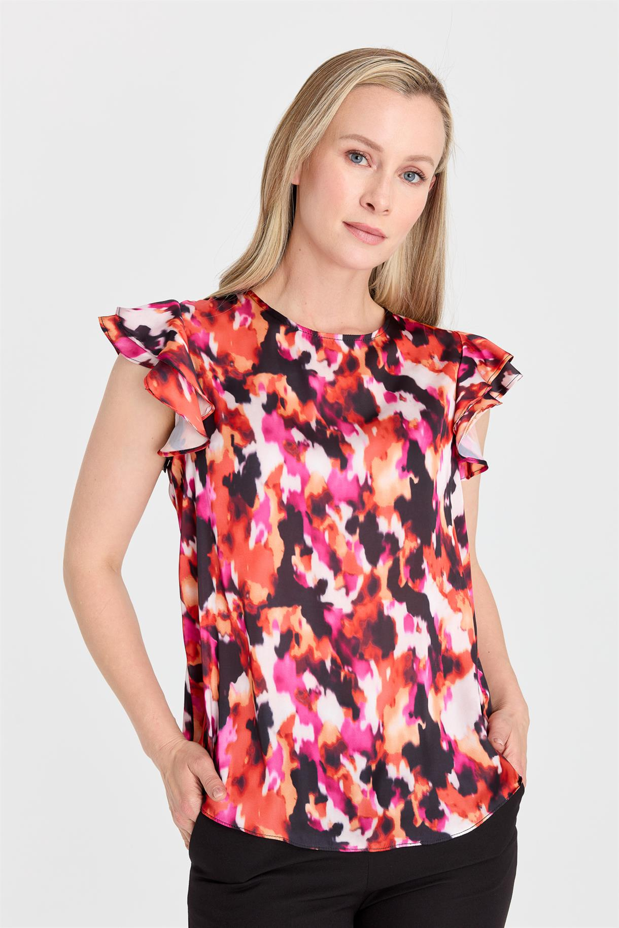 S8-631 AKER BAS. SATEN BAYAN BLUZ - PEMBE