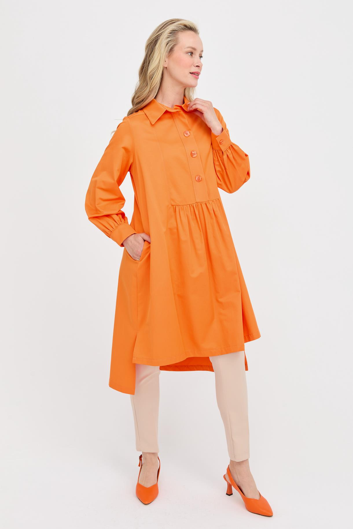 S8-640 COTON BAYAN TUNİK - ORANJE