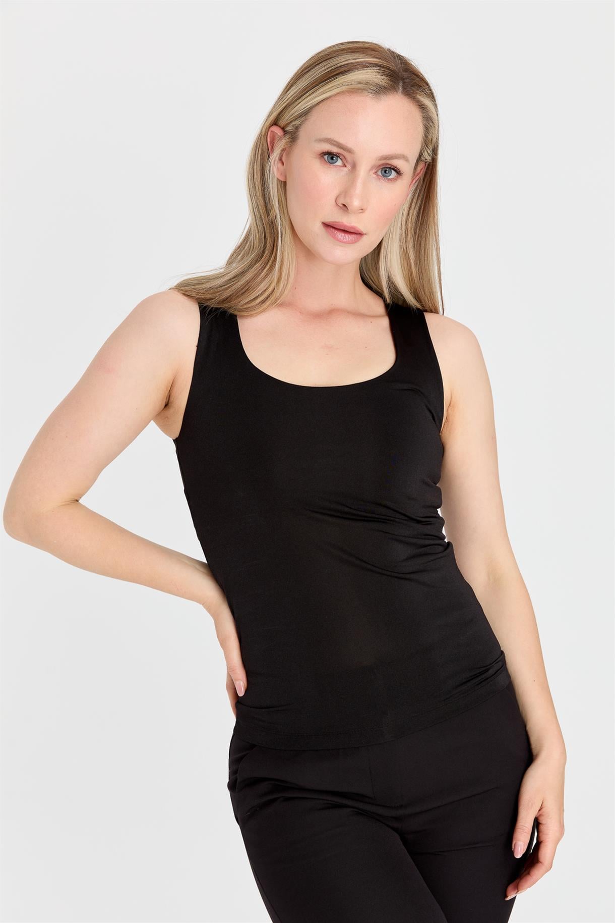 S8-648 KRİSTAL ÖRME BAYAN BLUZ - SİYAH