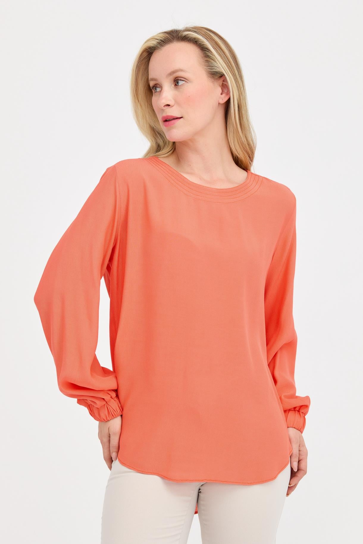 S8-670 MAROKEN BAYAN BLUZ - ORANJE