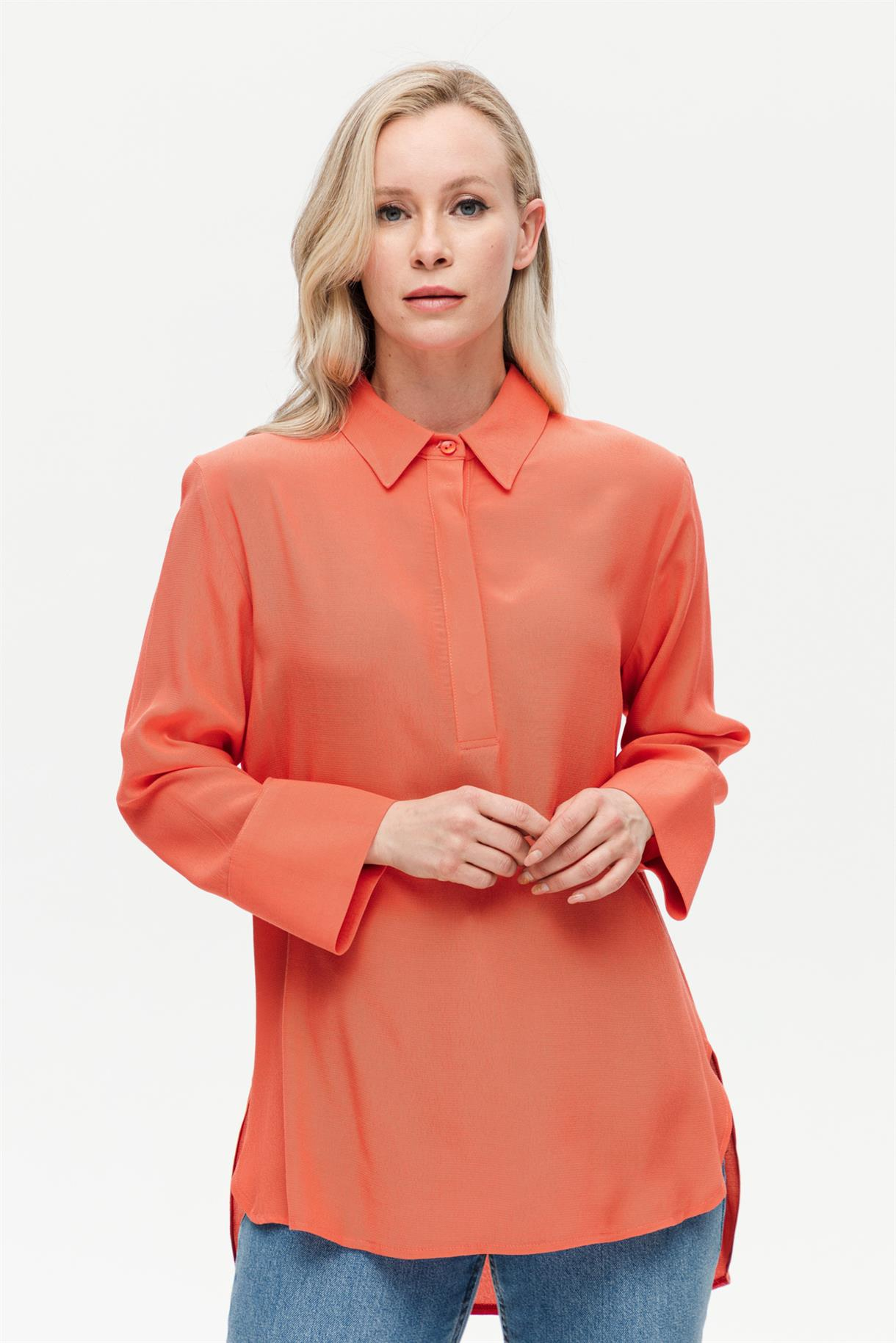 S8-671 MAROKEN BAYAN GÖMLEK - ORANJE