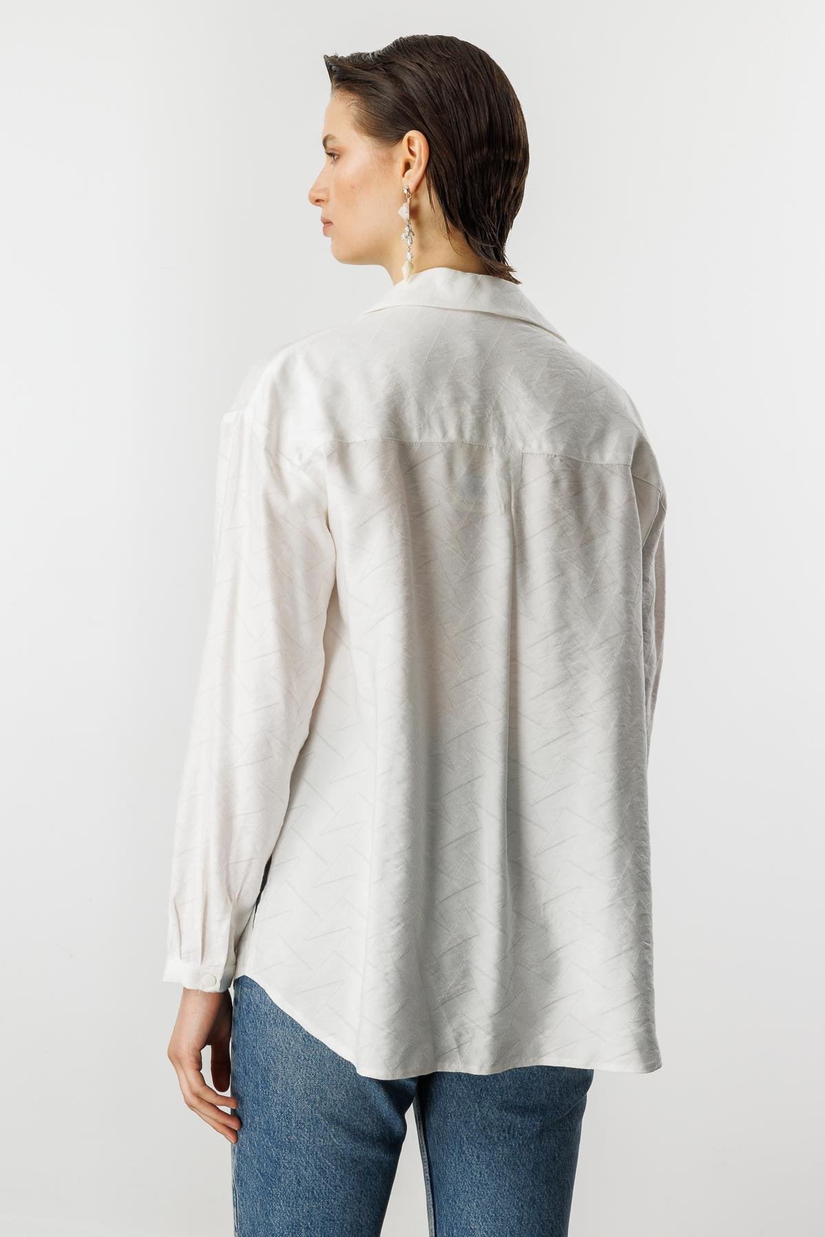 Taş Detay Desenli Gömlek-KEMIK