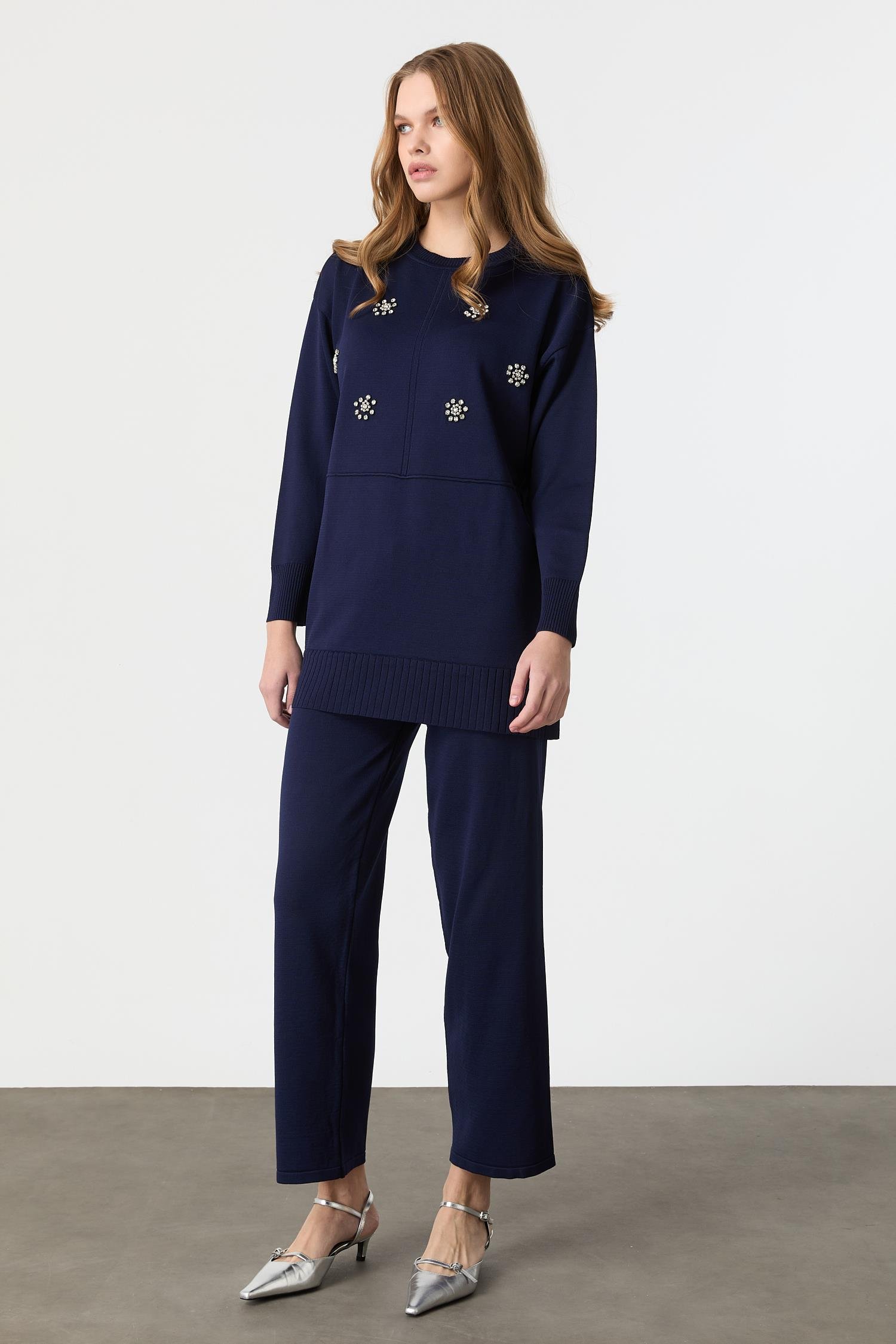 Taş İşleme Detaylı Triko Takım-LACI