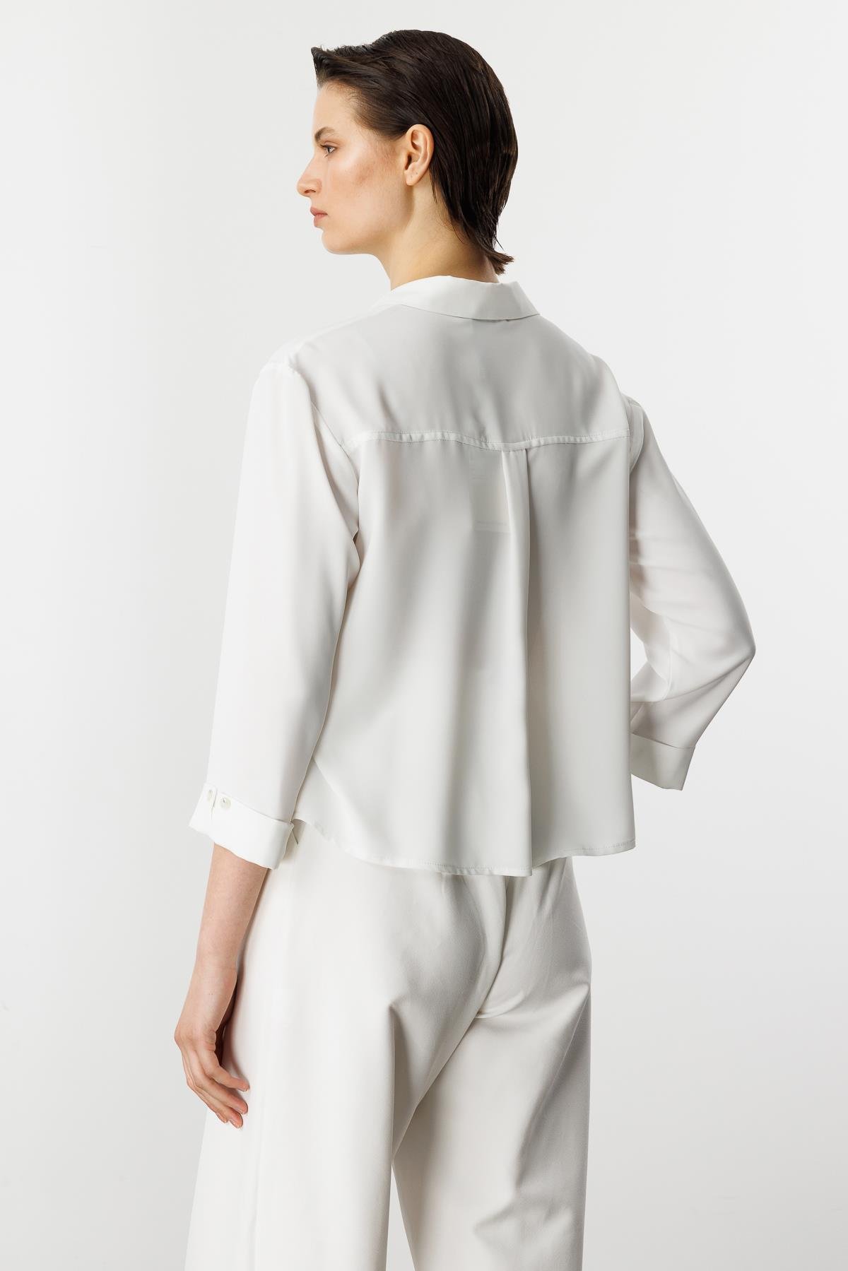 Taşlı Düğme Detaylı Gömlek-KEMIK