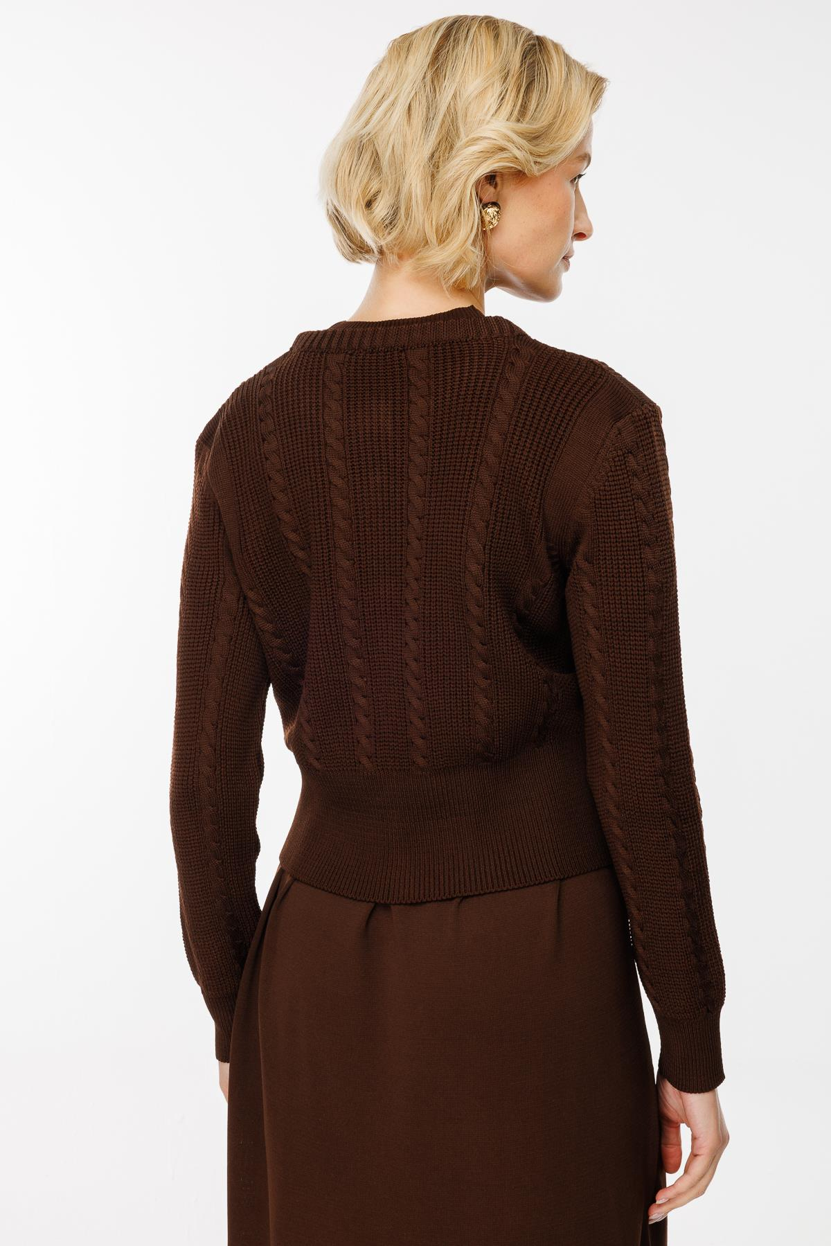 Triko Elbise ve Hırka İkili Takım - KAHVE