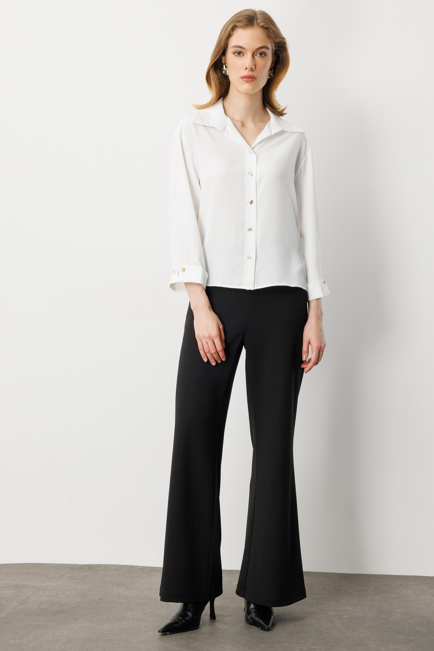 Truvakar Kol Taş Düğmeli Gömlek-KEMIK