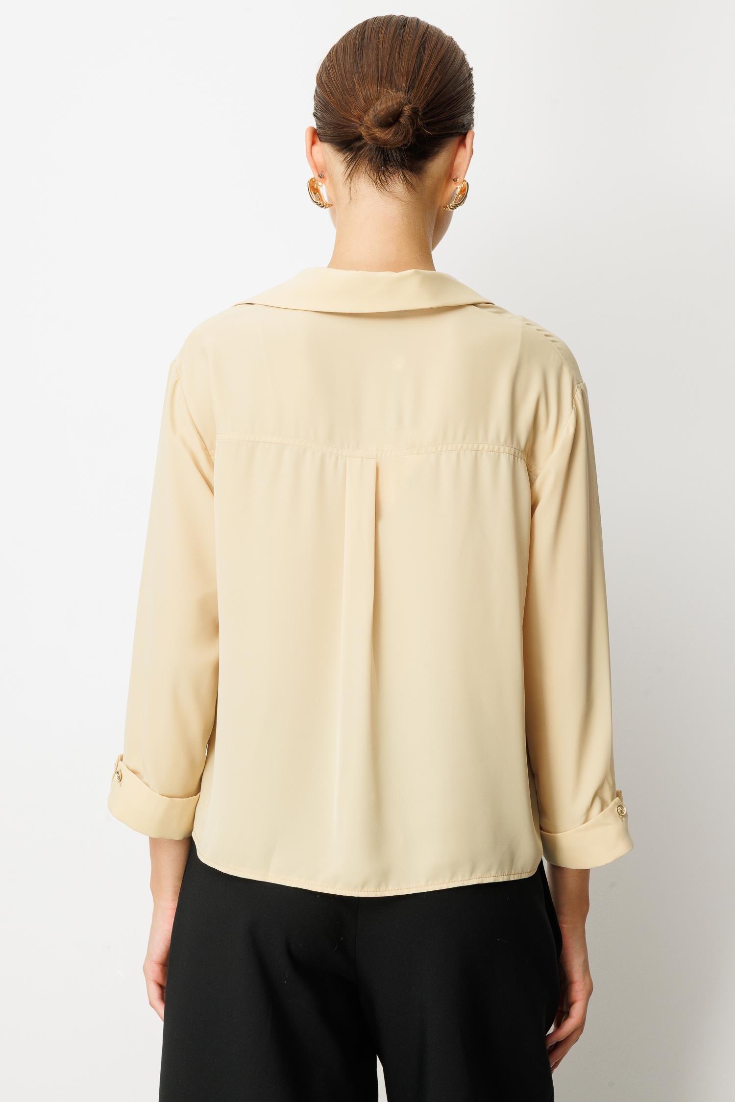 Truvakar Kol Taş Düğmeli Gömlek-SARI