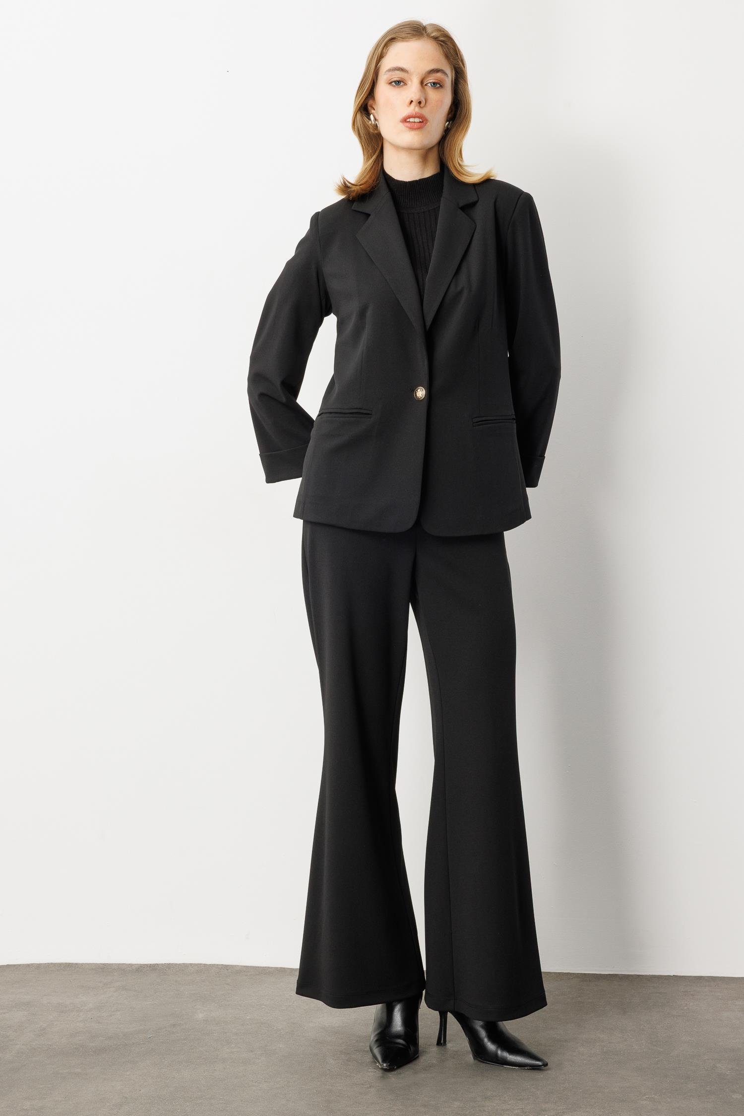 Truvakar Kol Tek Düğme Ceket-SİYAH