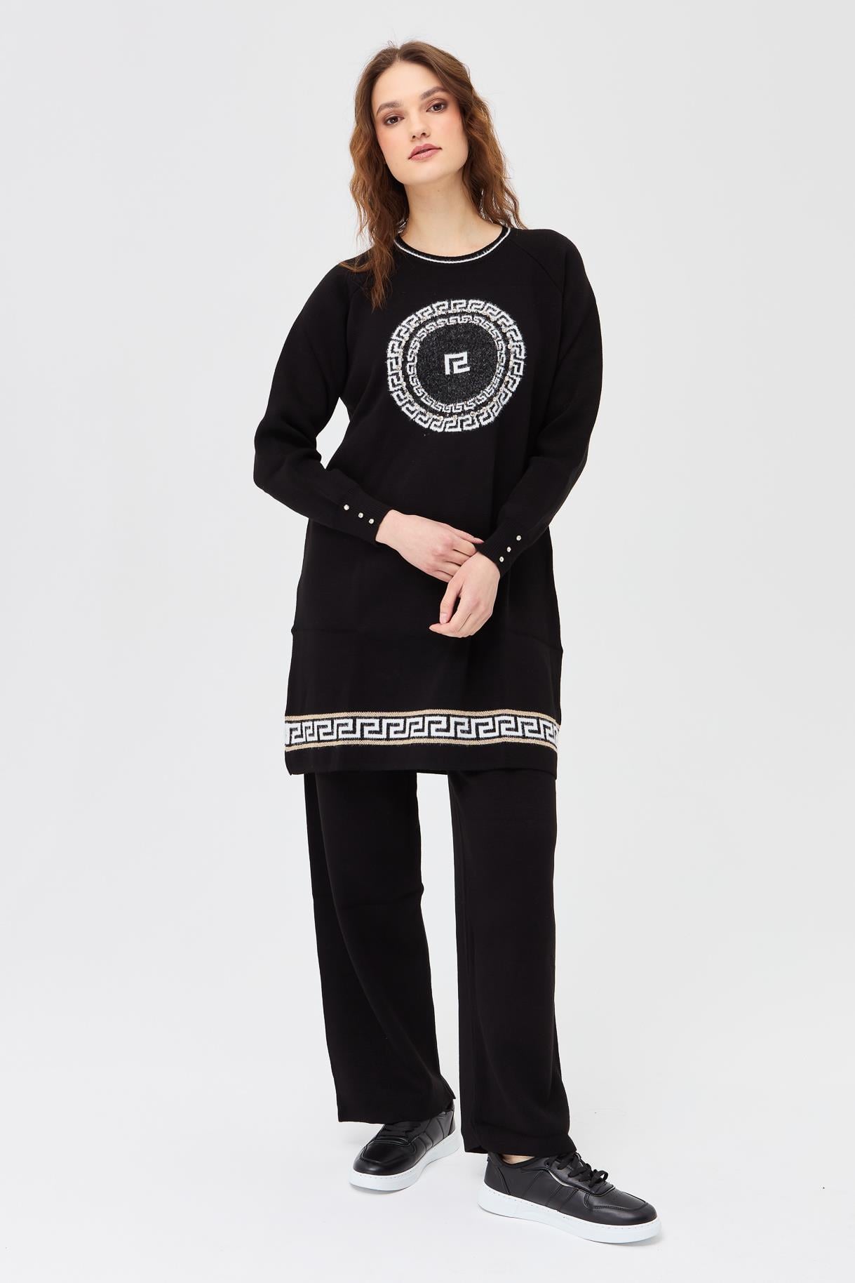 Tunik Pantolon İkili Triko Takım - SİYAH