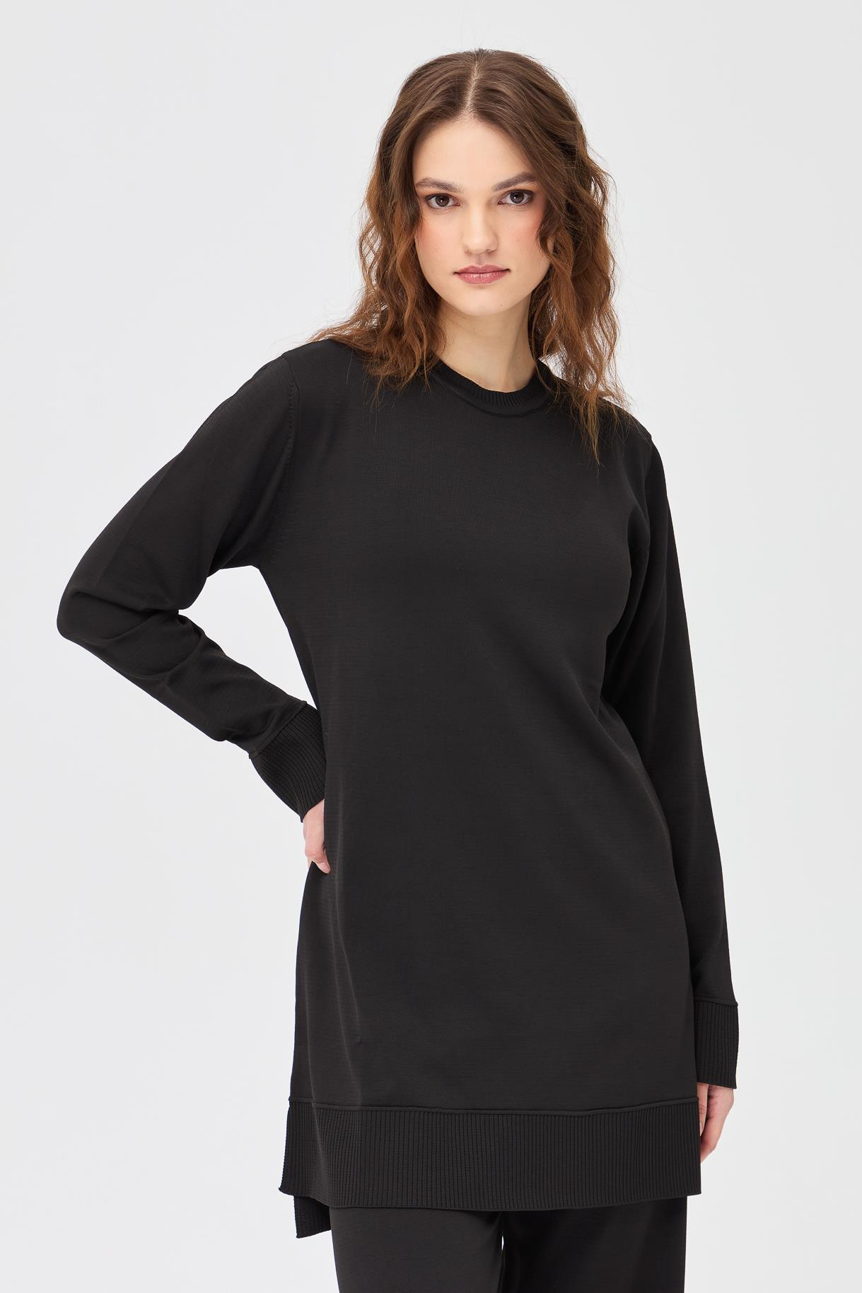 Tunik Pantolon İkili Triko Takım - SİYAH