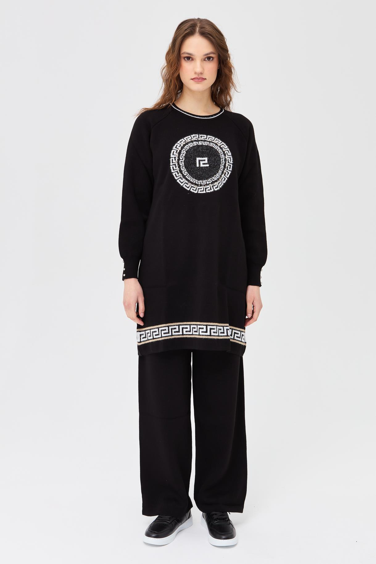 Tunik Pantolon İkili Triko Takım - SİYAH