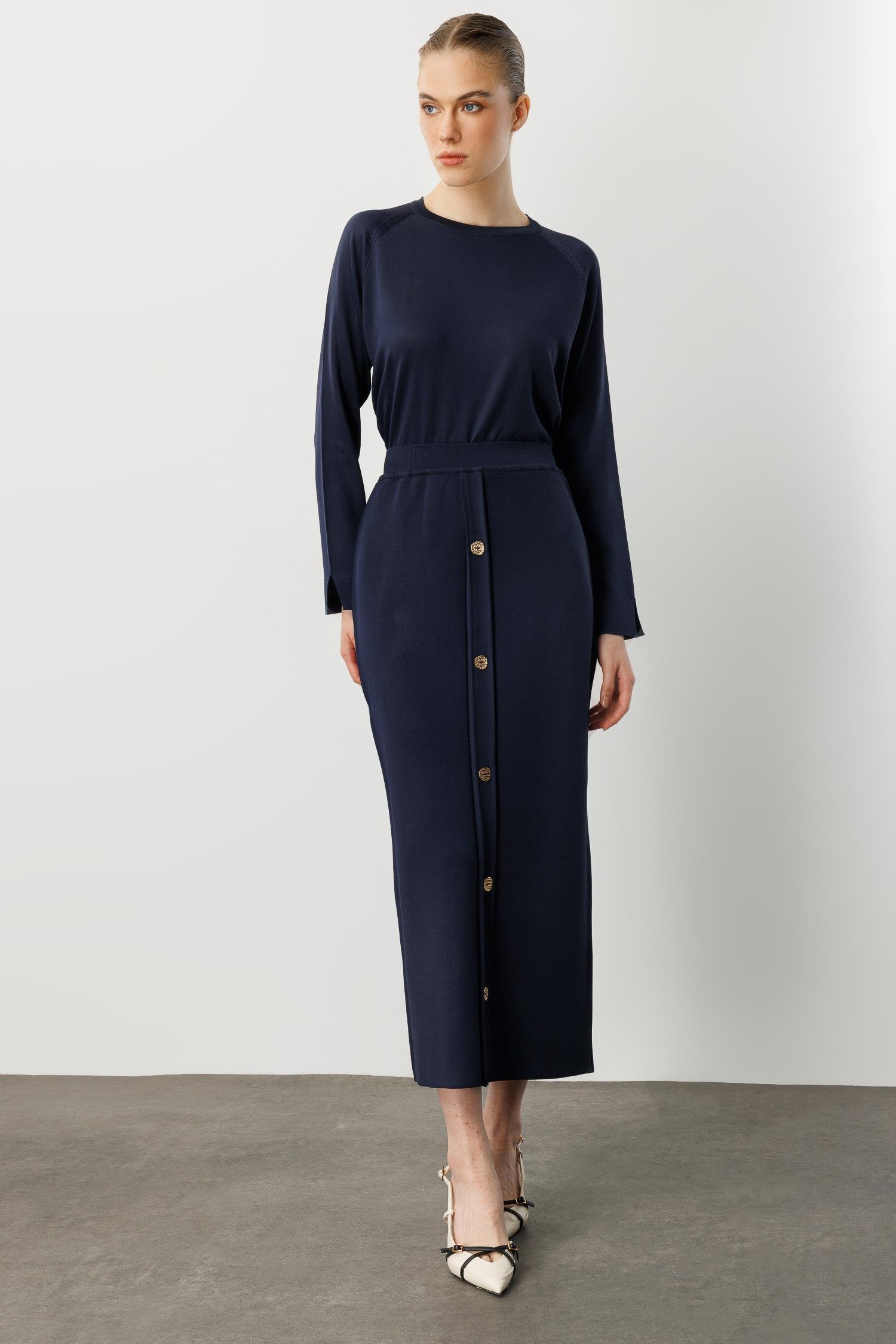 Tunik ve Etek İkili Triko Takım-LACI