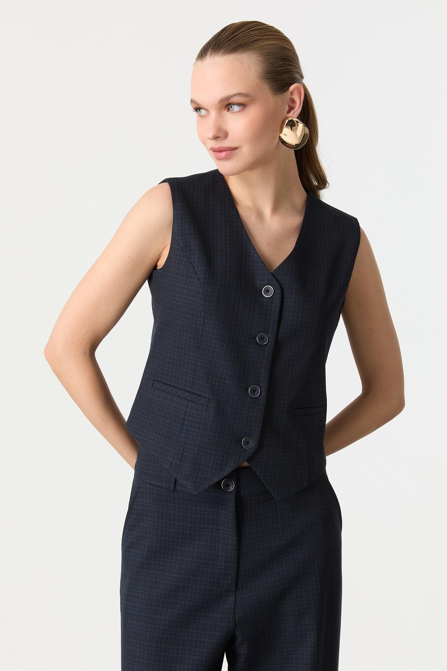 V Yaka Ekose Yelek-LACI