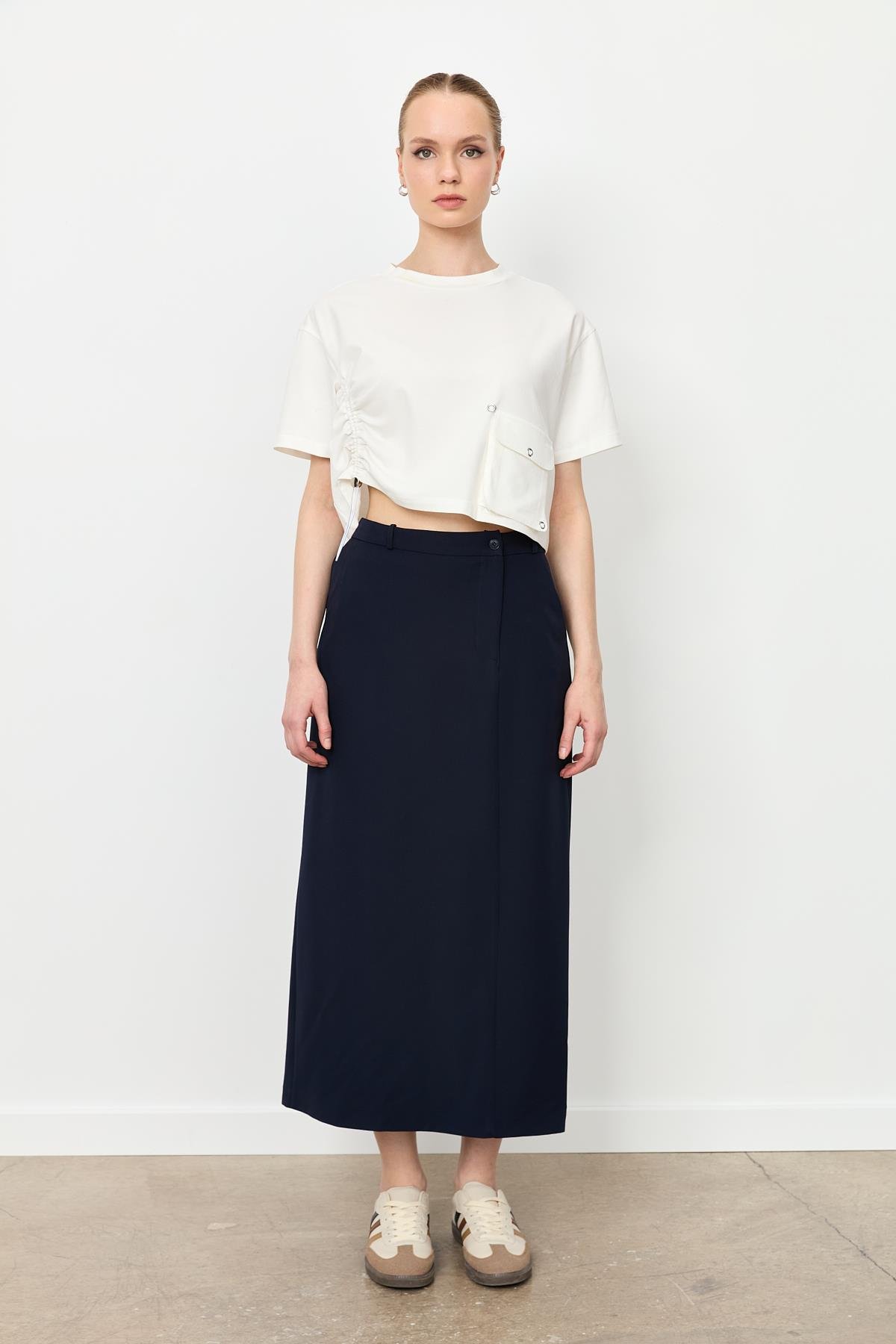 Yandan Yırtmaçlı Hürrem Etek-LACI